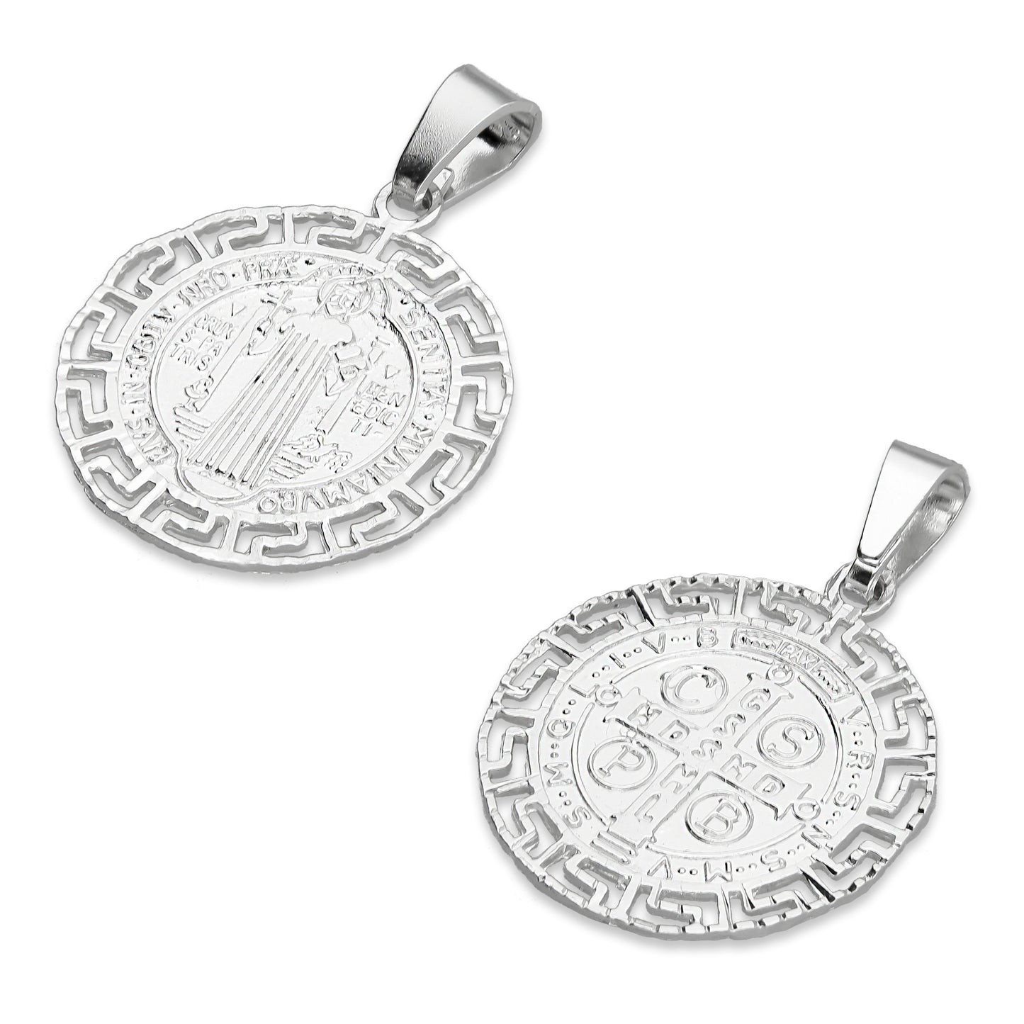 LPDJ100 Medalla San Benito G. 3.0 cm x 2.0 cm Plata .925 Taxco Gro 1385714631