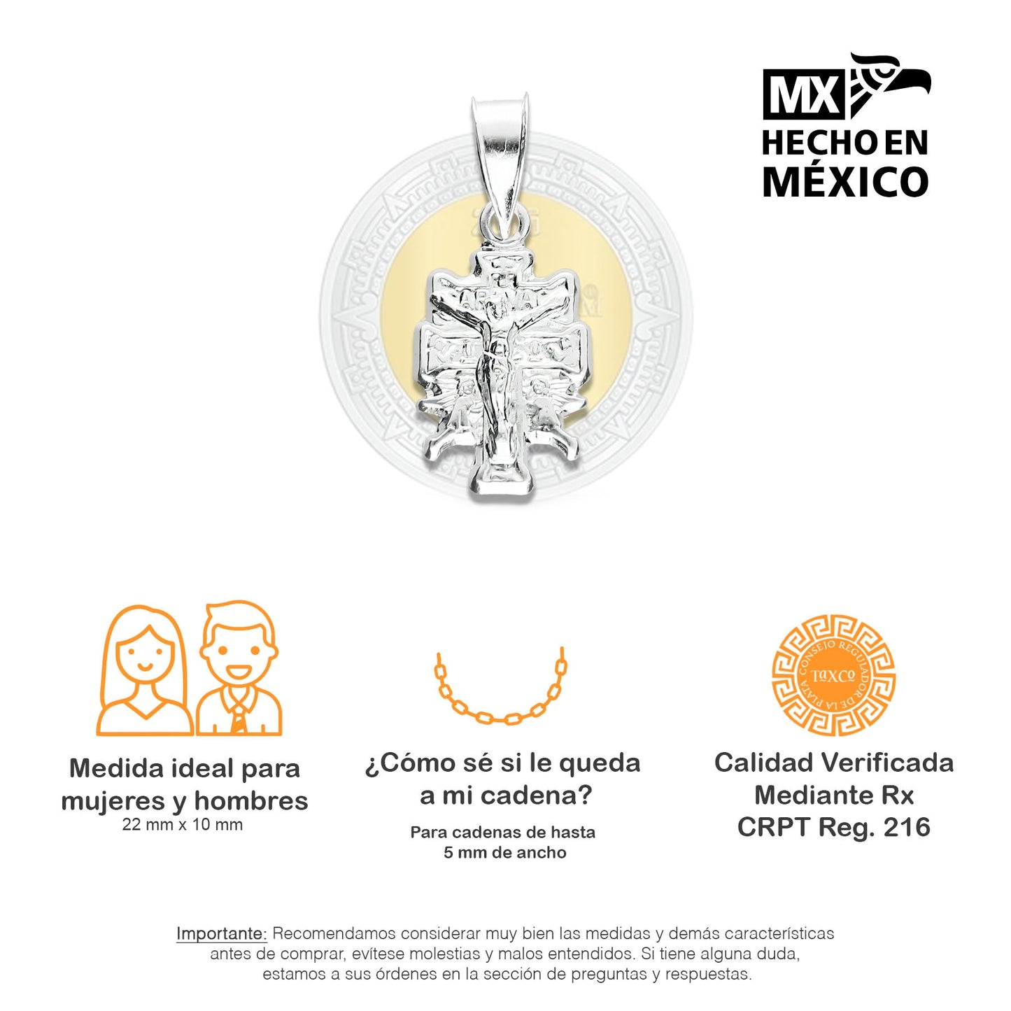 LPDJ126 Dije Caravaca Micro + Regalo Plata .925 Taxco Gro 1410365007