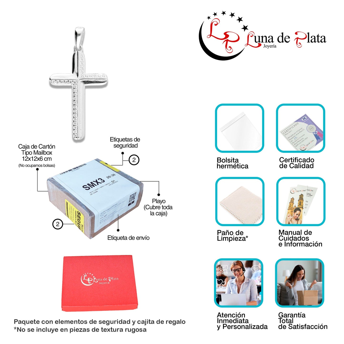 LPDJ127 Dije Cruz ENC + Regalo Plata .925 Taxco Gro 1411455224