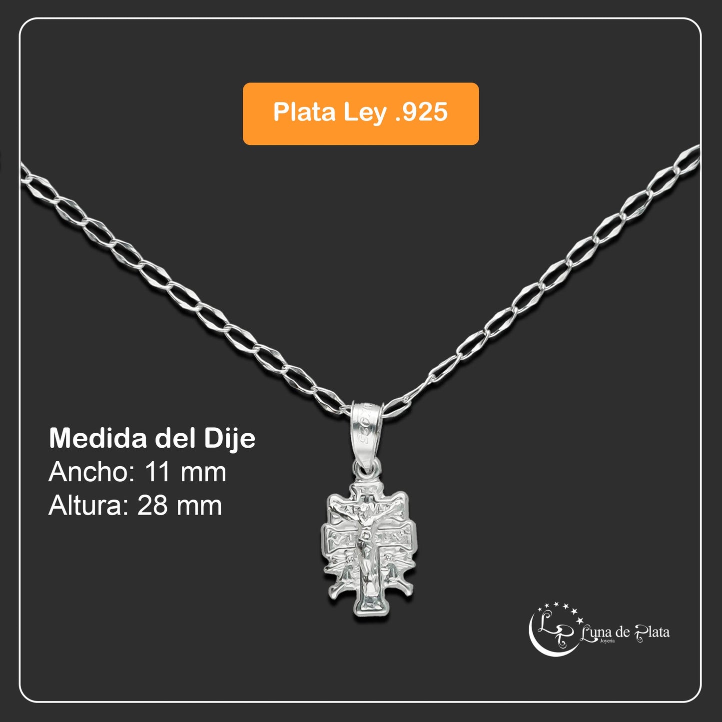 LPDP105 Dije Caravaca Micro + Cadena 40 cm Plata .925 Taxco Gro 3045611622