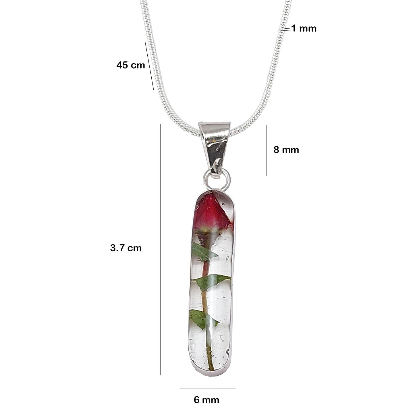 LPDP091 Dije Rosa Capullo Ch + Cadena 45 cm en Plata Ley .925 1631234860