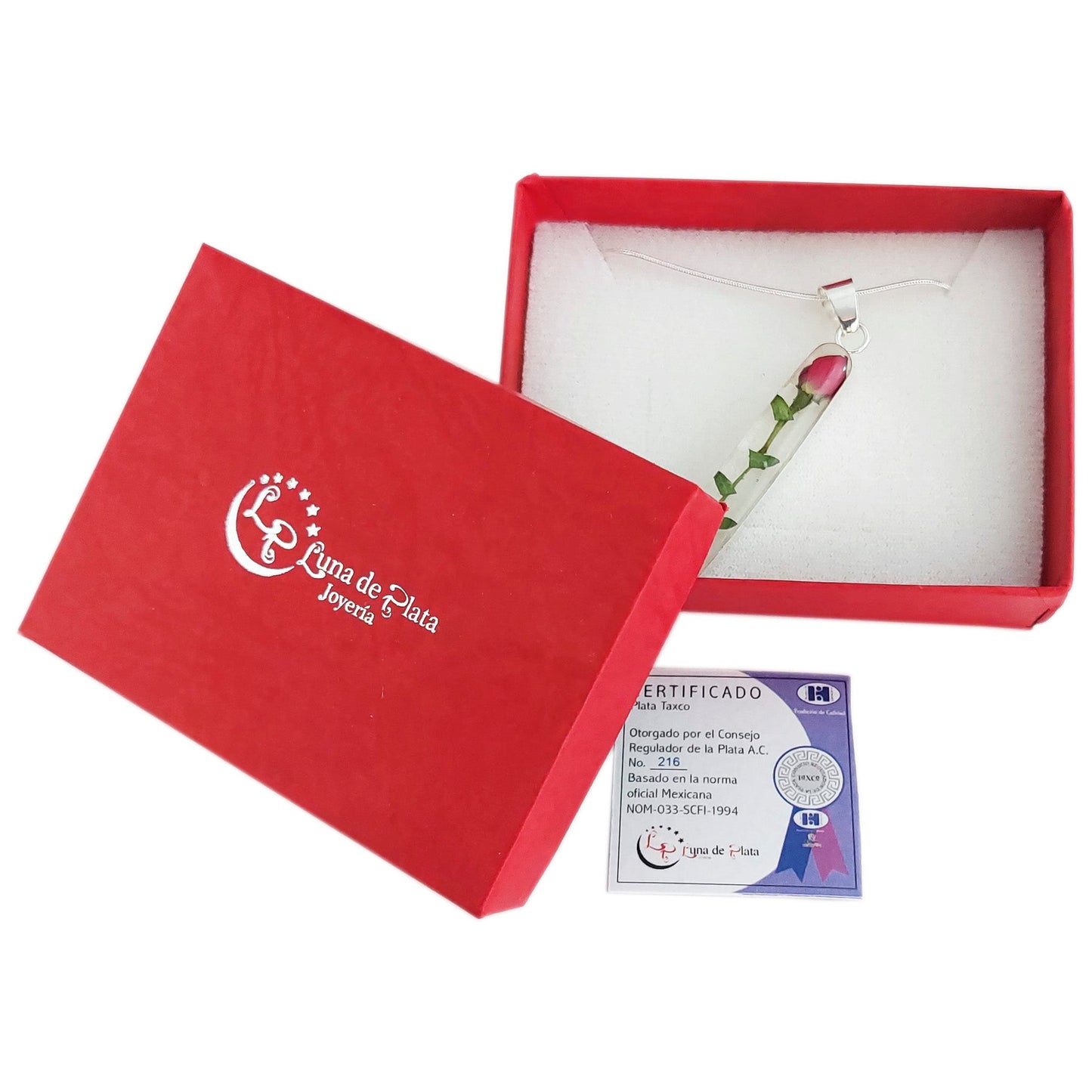 LPDP093 Dije Rosa Capullo G + Cadena 45 cm en Plata Ley .925 1640678412