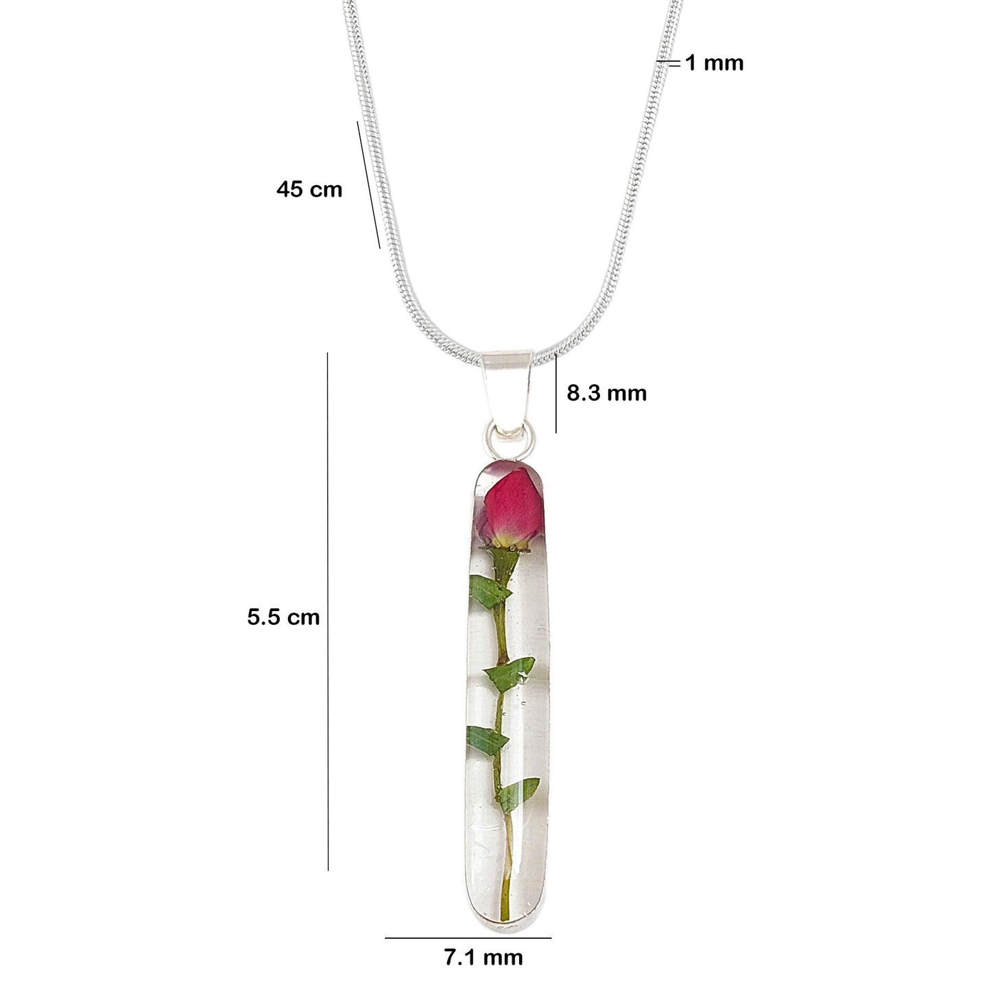 LPDP093 Dije Rosa Capullo G + Cadena 45 cm en Plata Ley .925 1640678412
