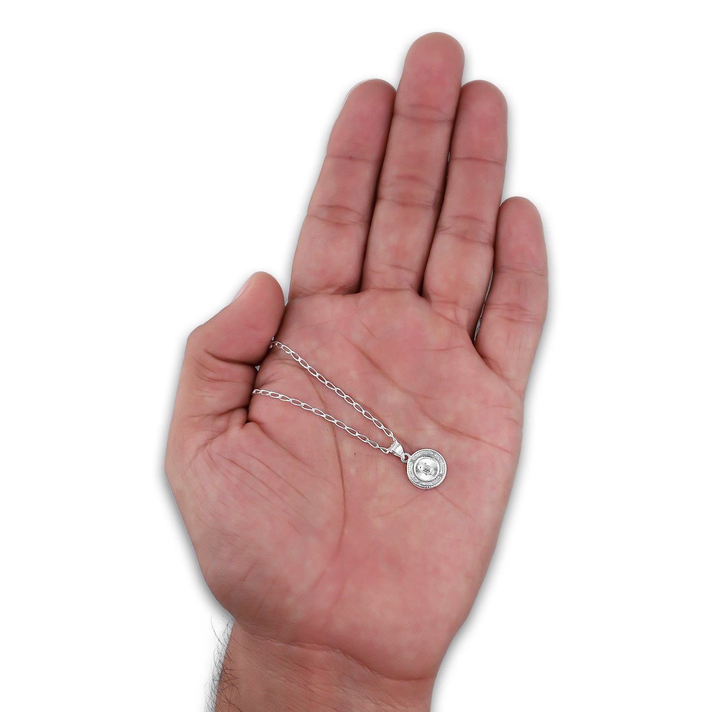 LPDP135 Cadena + Dije Medalla Virgen Redonda Micro en Plata .925 4440232464