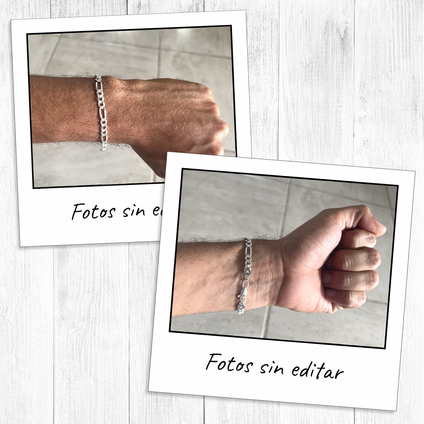 LPPC046 Pulsera Figaro Cub Mod 3x1 4.8 mm x 20 cm en Plata .925 Taxco Gro 1499220805