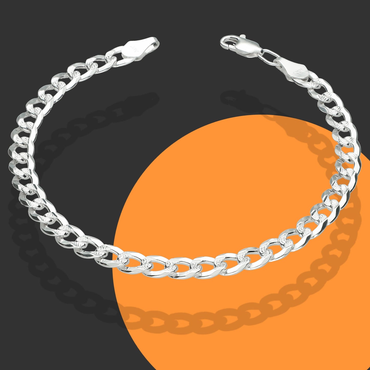 LPPC054 Pulsera Cubana Ame Diam 1x0 6 mm x 21 cm en Plata Ley .925 1503688632