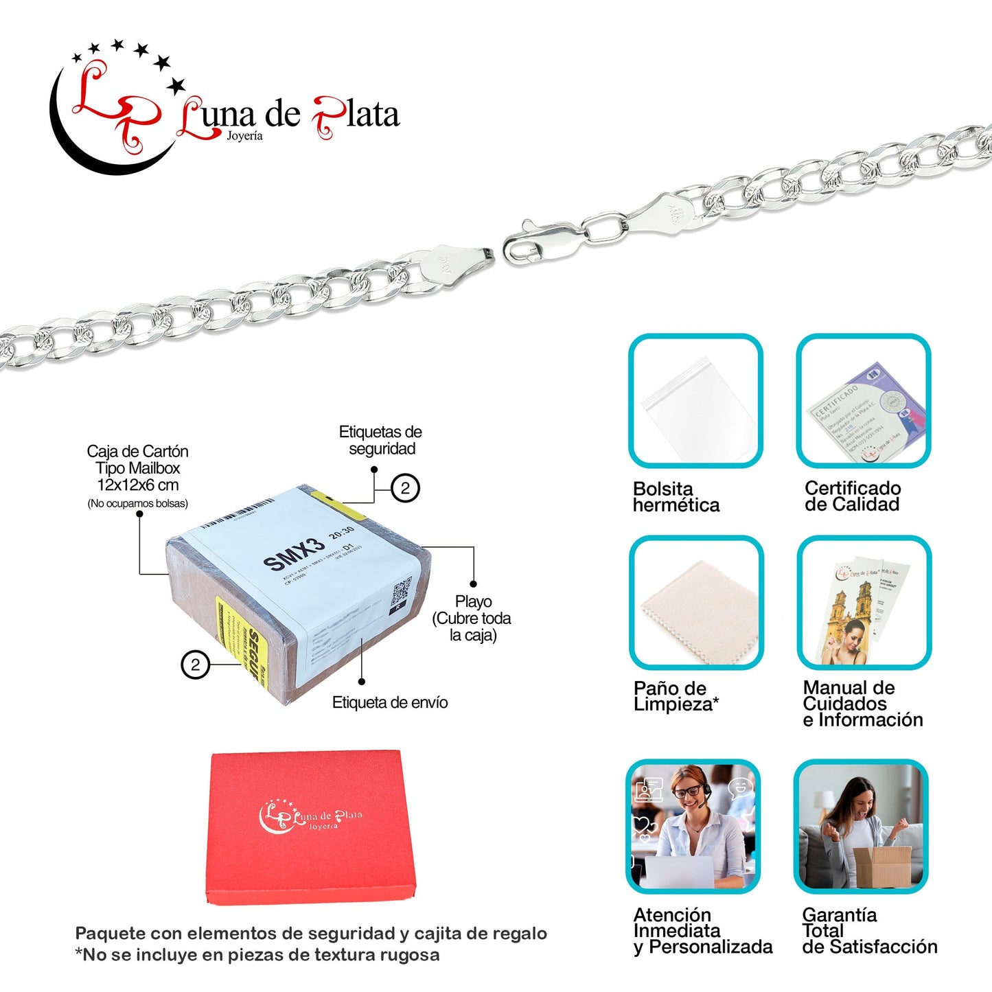 LPPC054 Pulsera Cubana Ame Diam 1x0 6 mm x 21 cm en Plata Ley .925 1503688632