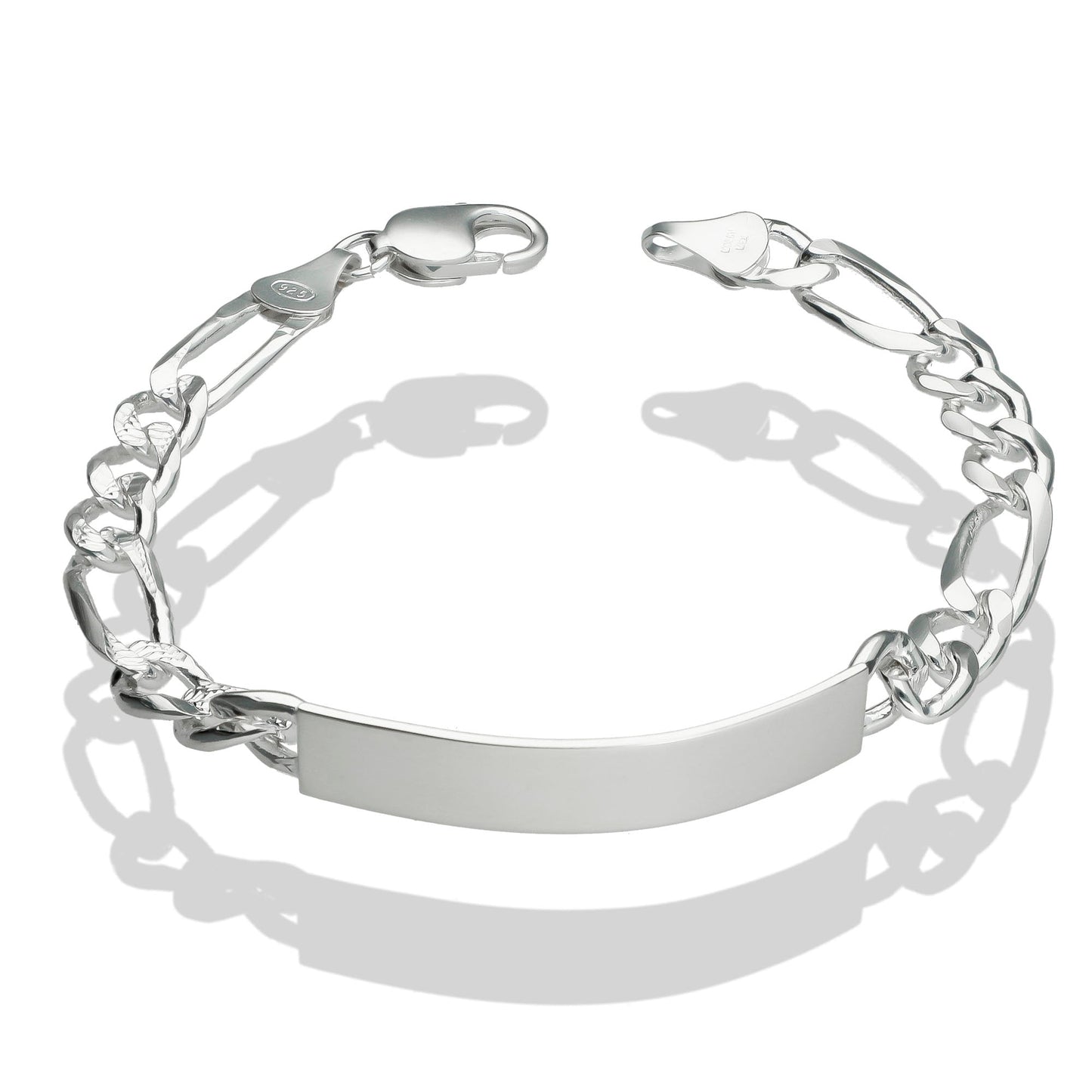 LPPC064 Esclava Mod Figaro 3X1 7.6 mm x 22 cm en Plata Ley .925 1511521151