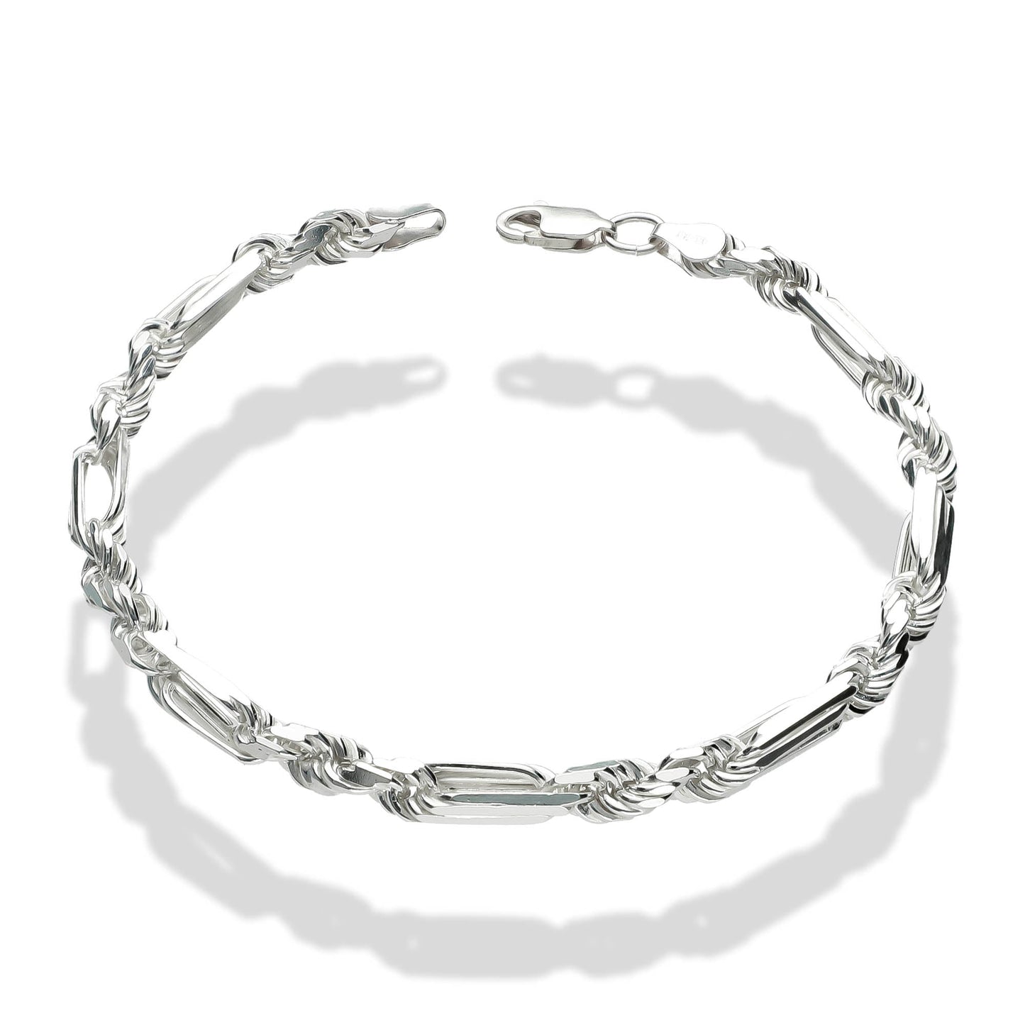 LPPC071 Pulsera Torsal Fígaro 5 Mm X 20 Cm Plata Ley .925, Taxco Gro 1815177074