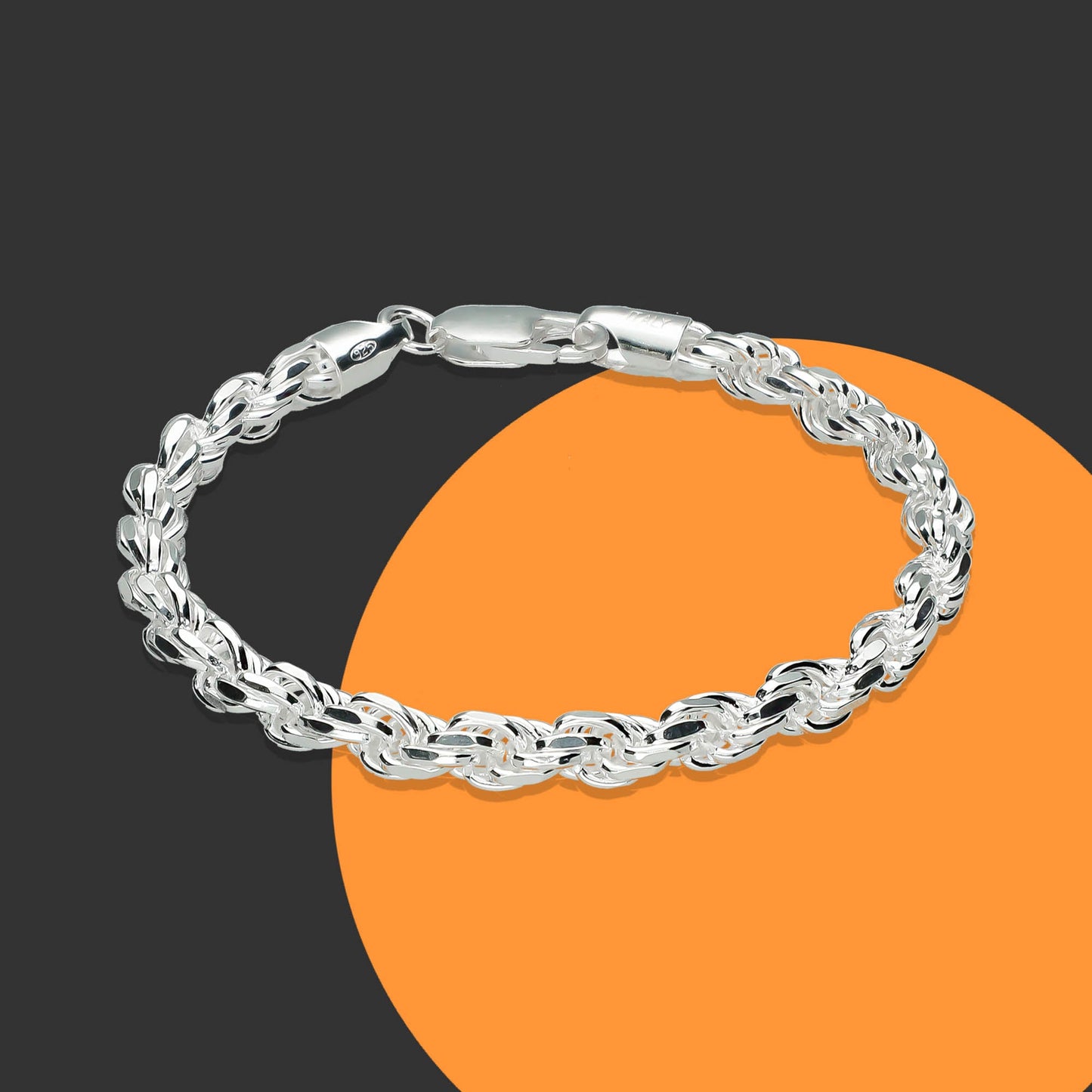 LPPC080 Pulsera Torsal Diamantada 5 mm x 21 cm en Plata .925 Taxco Gro 2750008562