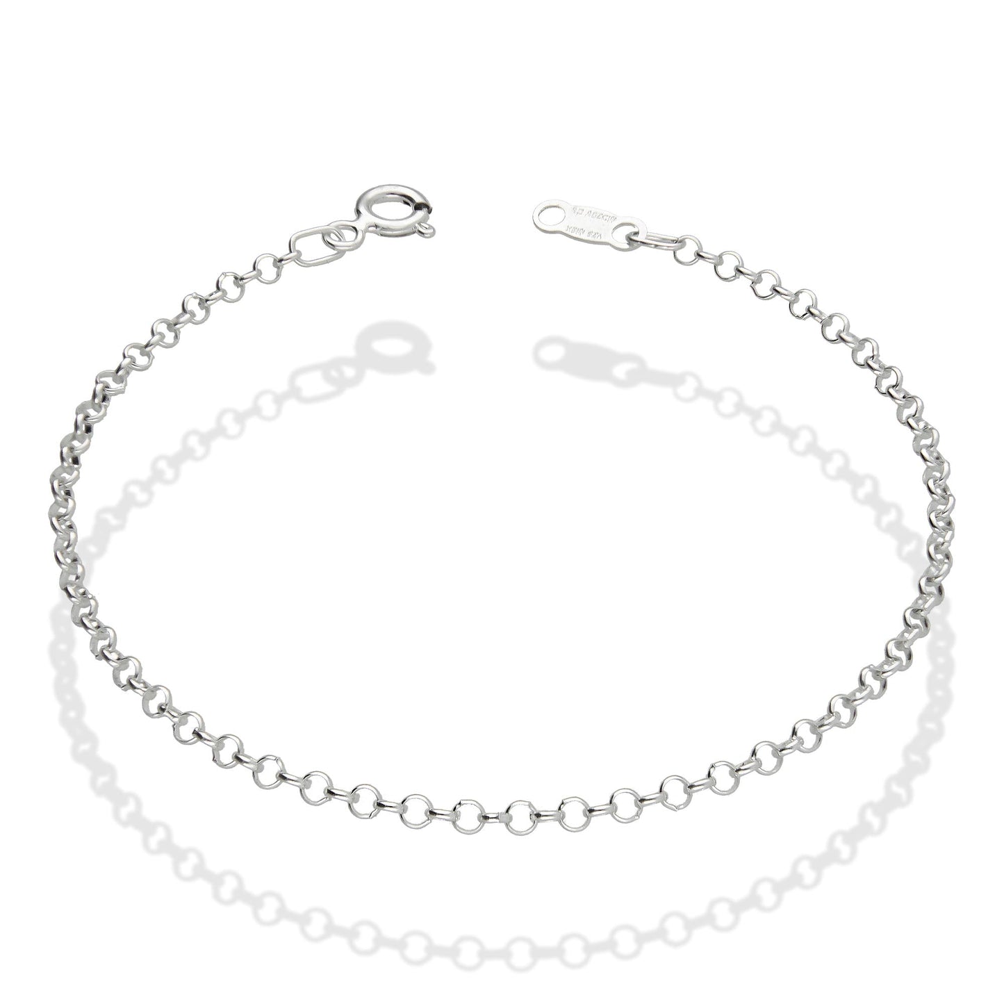 LPPD049 2 pack Pulsera Rolo 2 mm x 18 cm en Plata Ley.925 531003929