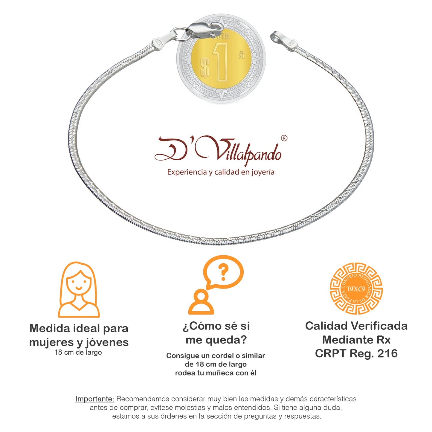 LPPD050 Pulsera Monorriel Oval 1.8 mm x 18 cm en Plata Ley .925 1531756631