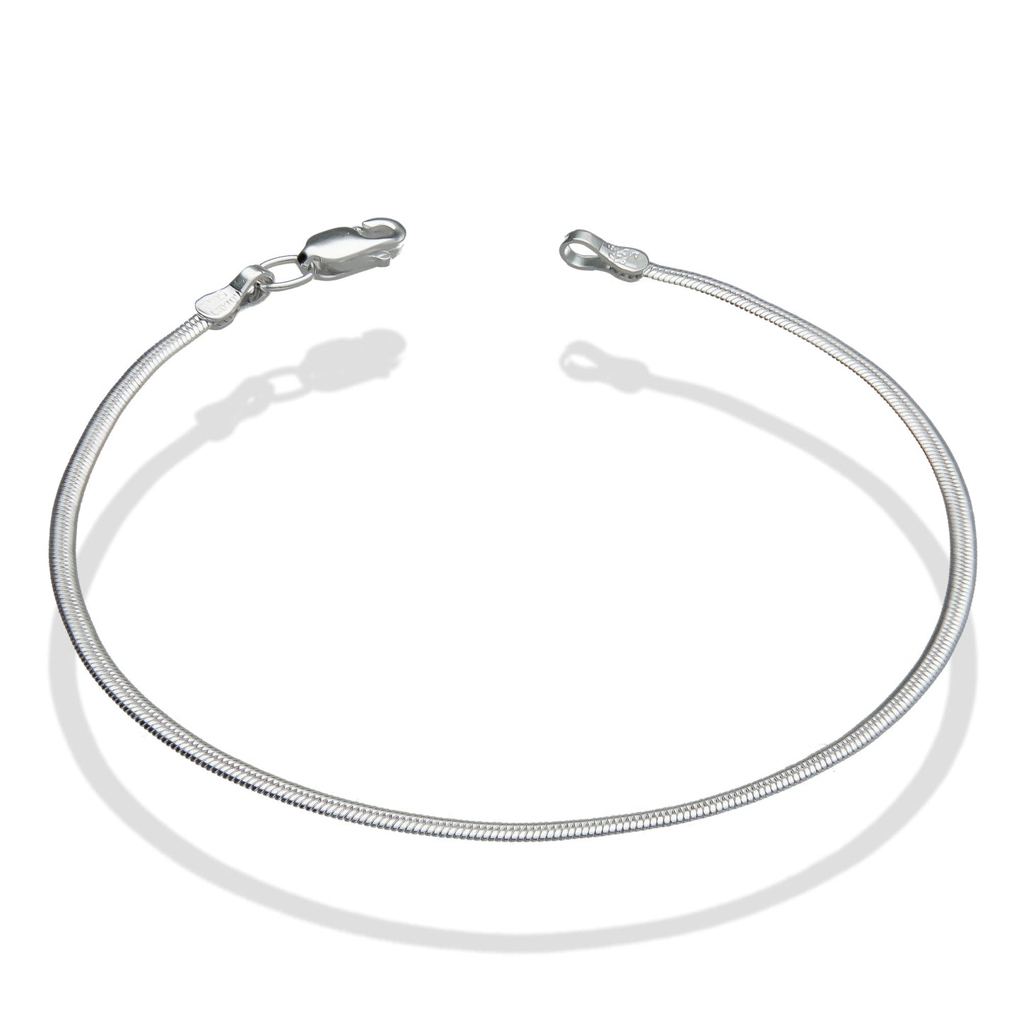 LPPD051 2 Pack Pulsera Monorriel Oval 1.8 mm x 18 cm en Plata Ley.925 1531671455