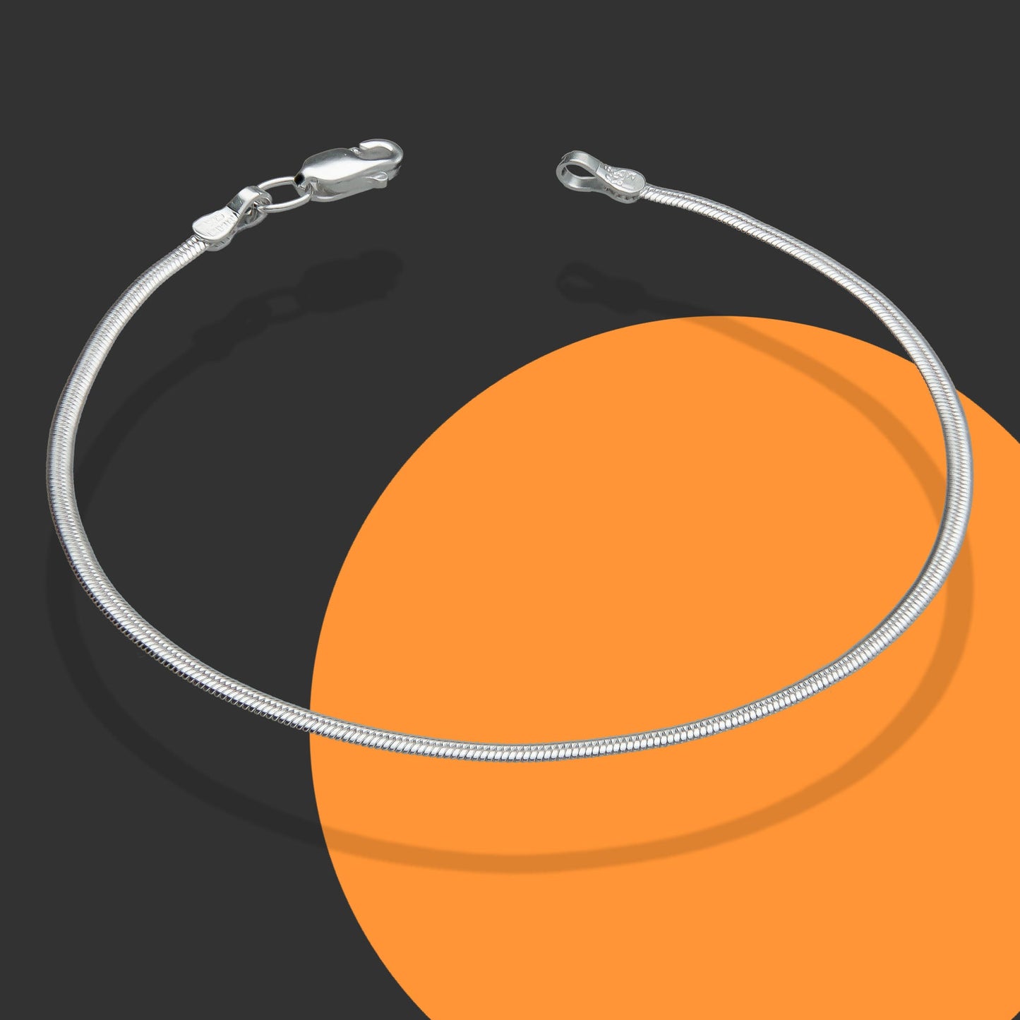 LPPD051 2 Pack Pulsera Monorriel Oval 1.8 mm x 18 cm en Plata Ley.925 1531671455