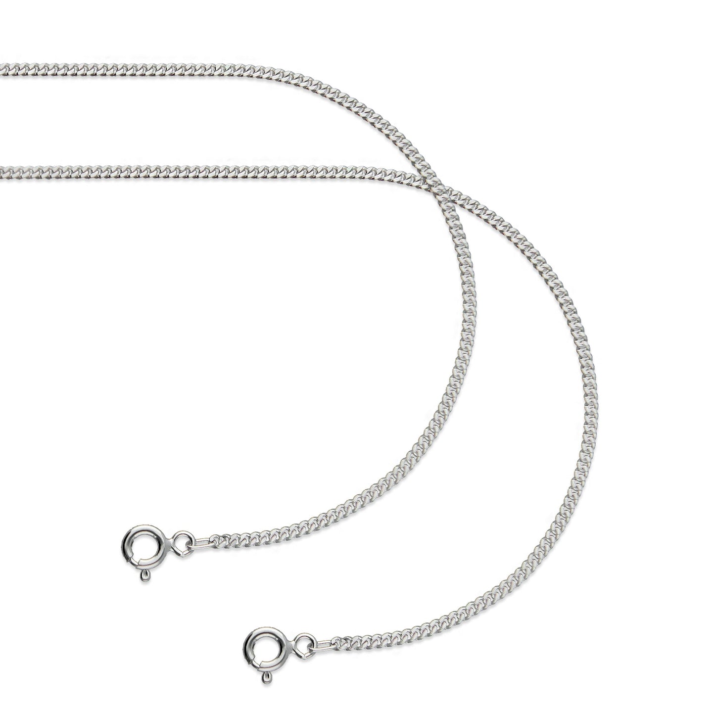 LPPD056 2 Pack Pulsera Cubana 1.7 mm x 18 cm en Plata Ley.925 1537970038