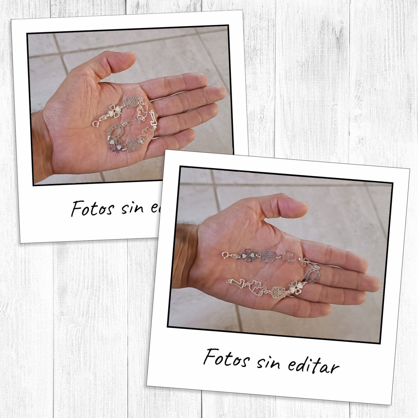 LPPD092 Pulsera Eslabones de la Suerte 18 cm en Plata Ley .925 2960366828