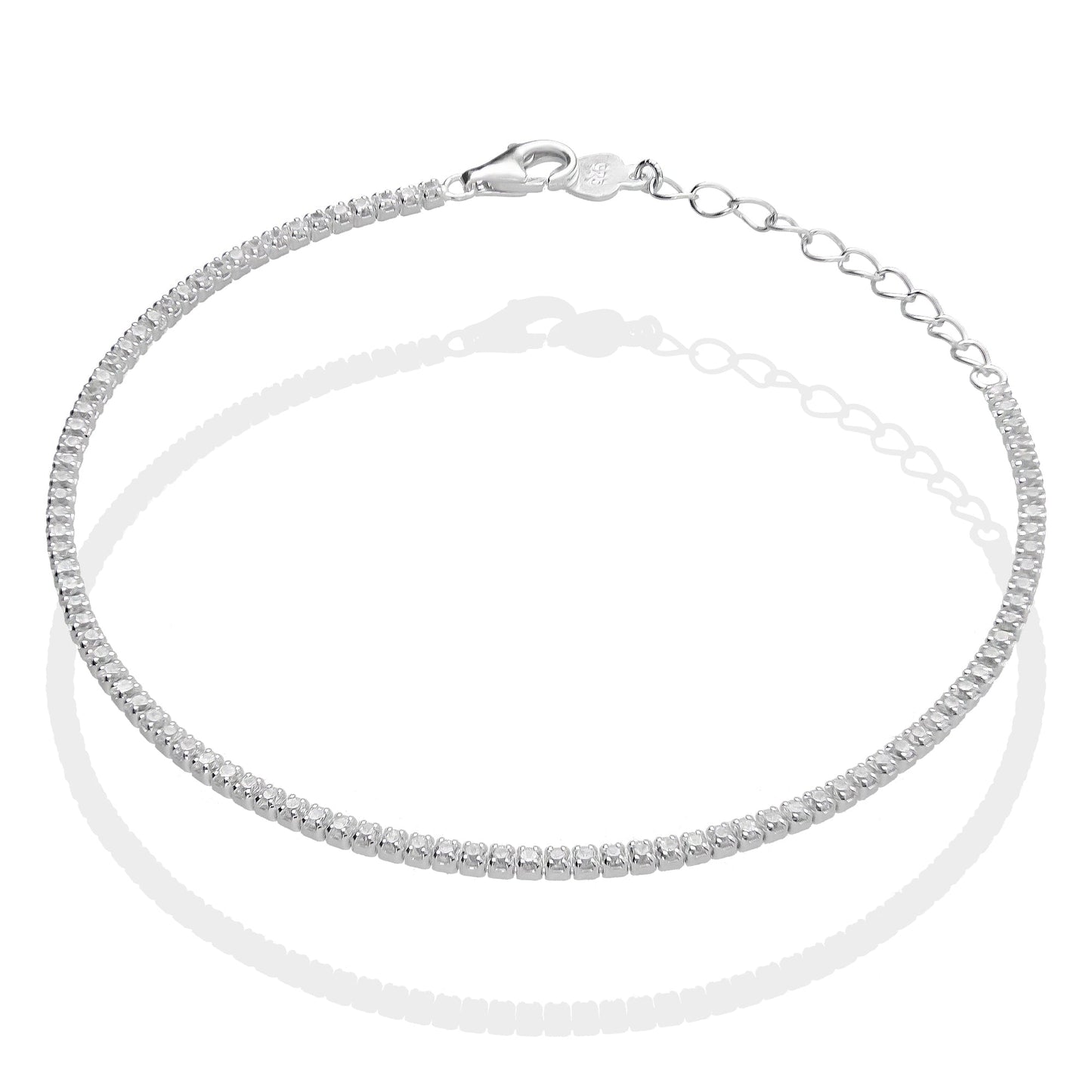 LPPD099 Pulsera Eslabones Zirconias Especial 1.5 mm Plata Fina .925 2059340209