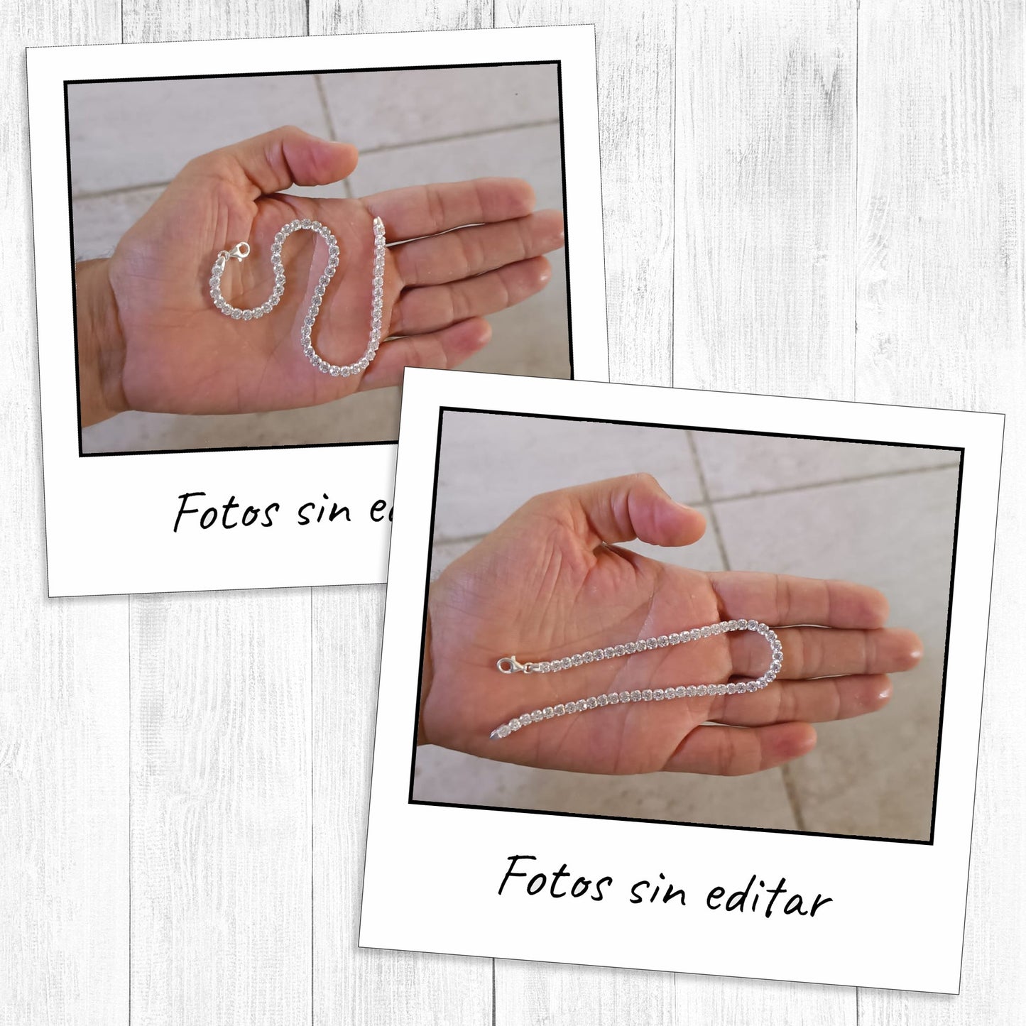 LPPD102 Pulsera Eslabones Zirconias Especial 3.5 mm Plata Fina .925 2059360897