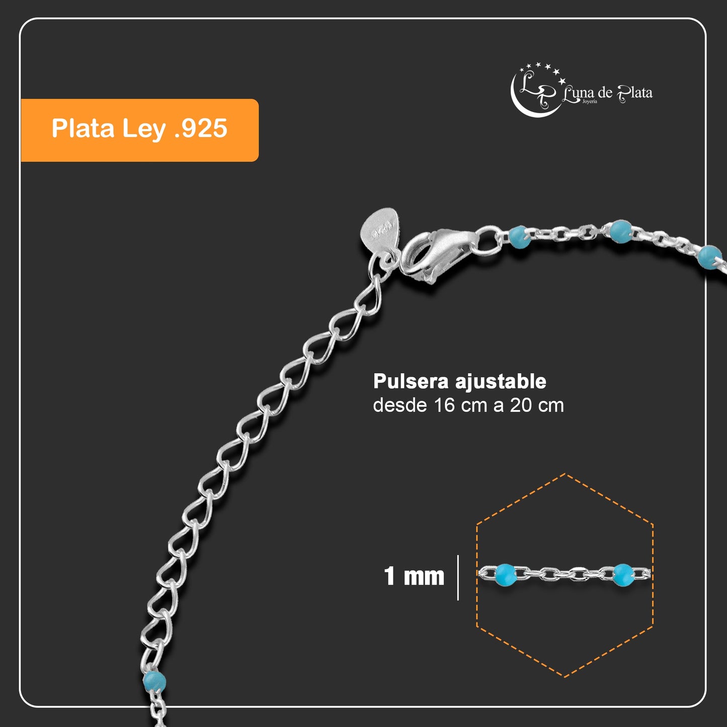 LPPD103 Pulsera Ojito Turco Bisel CB Azul Cielo en Plata Fina .925 2065565853