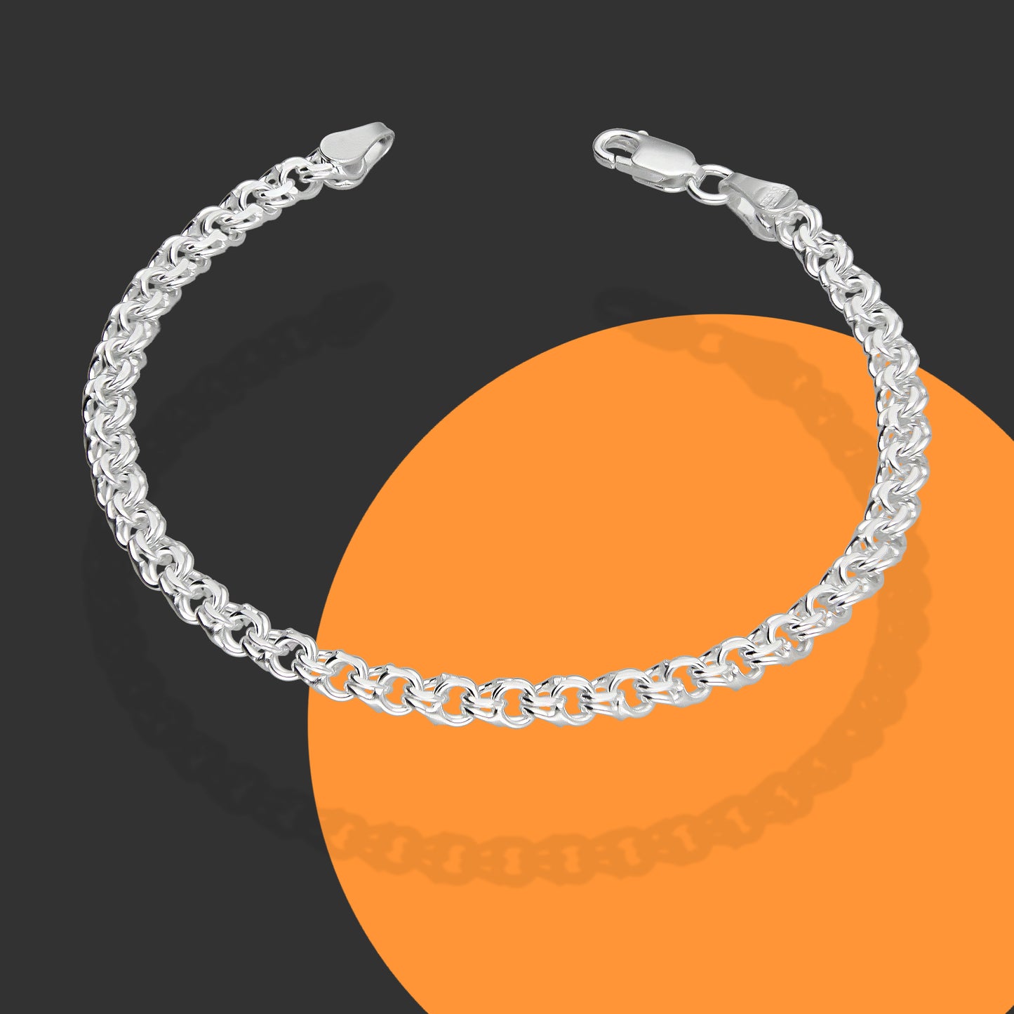 LPPD110 Pulsera Tejido Chino 4 mm x 15.5 cm en Plata Ley .925 3611557118