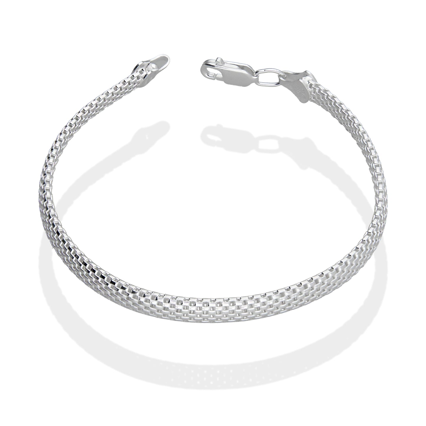 LPPD112 Pulsera Bizmark 5 mm x 19 cm en Plata Ley .925 3611423990