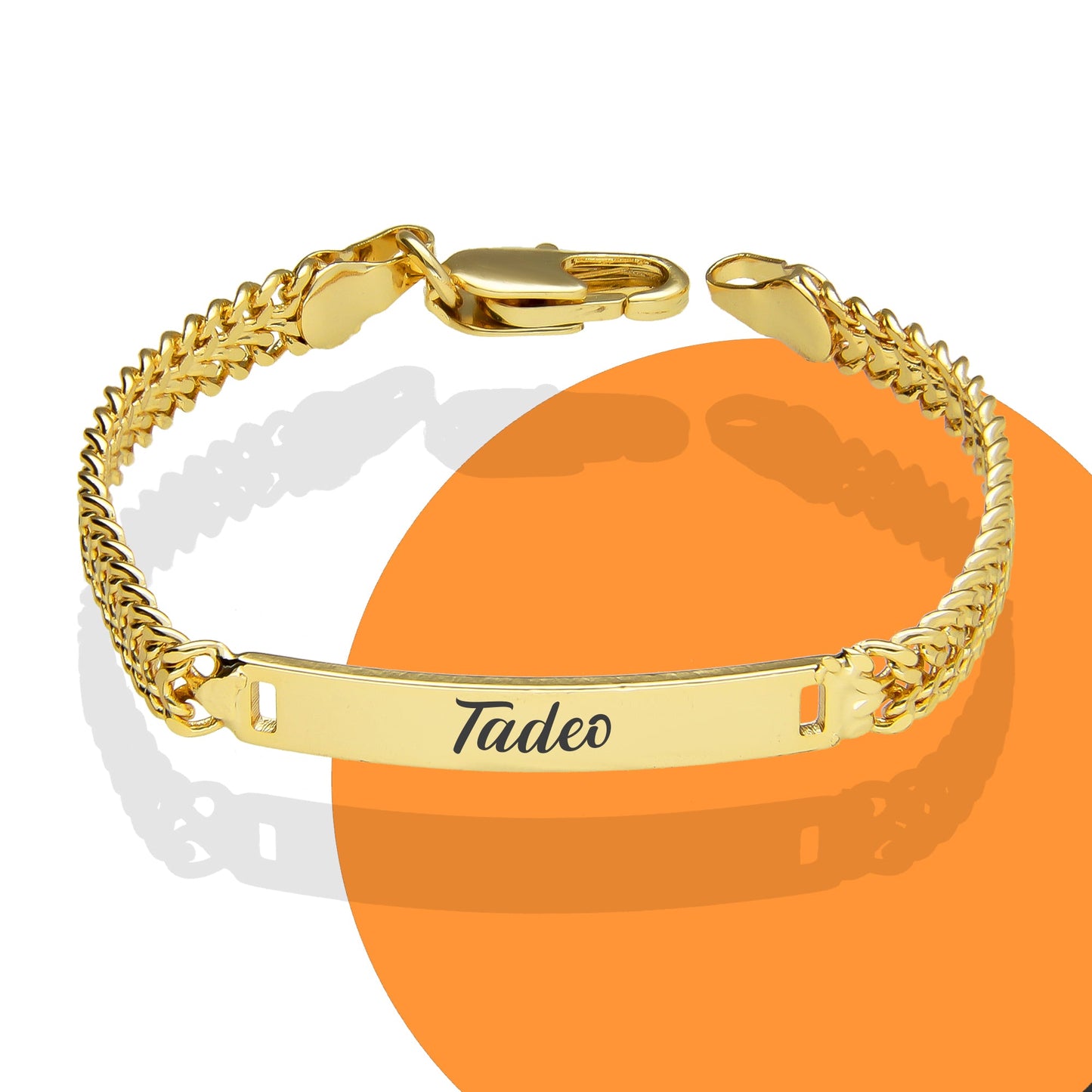 LPPG003 Mini Pulsera Personalizada D Eslabón 13 cm Oro Laminado 18 K 2993647178