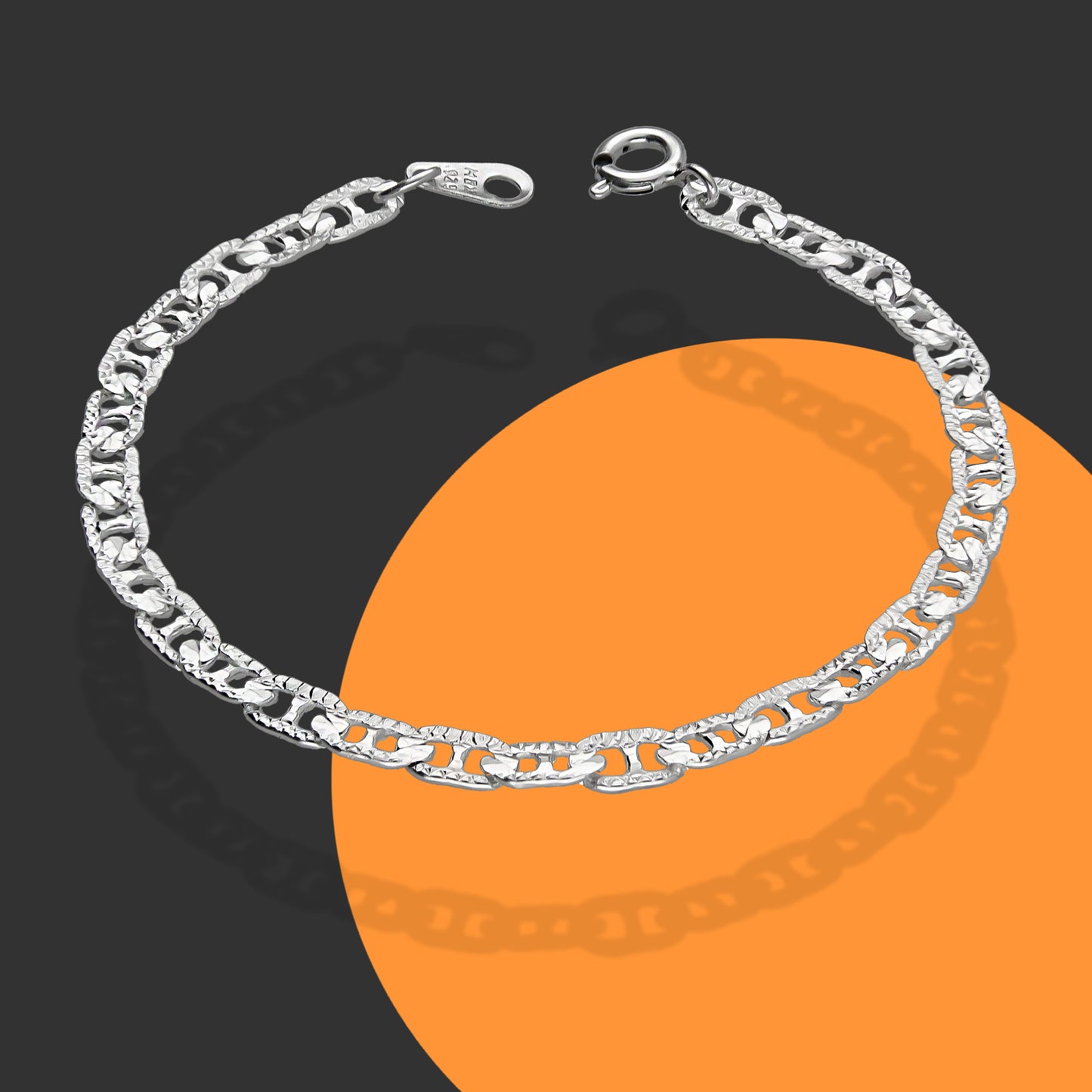 LPPN027-16 Pulsera Mod Gusi Plana Ext Diam 16 cm x 4 mm en Plata Ley .925 2126534785