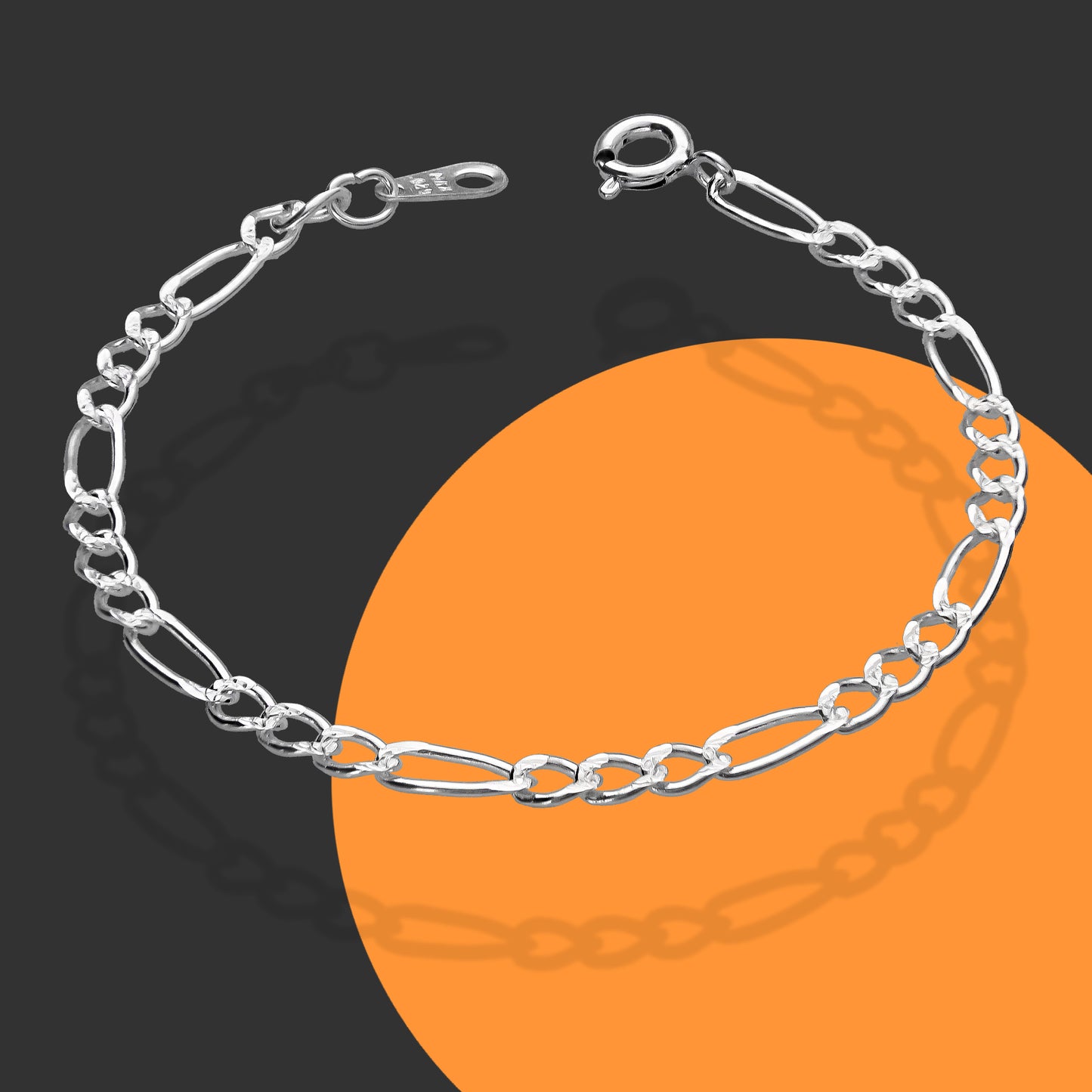 LPPN030-16 Pulsera Mod Figaro 3x1 Diam 16 cm x 3.5 mm en Plata Ley .925 3326604690