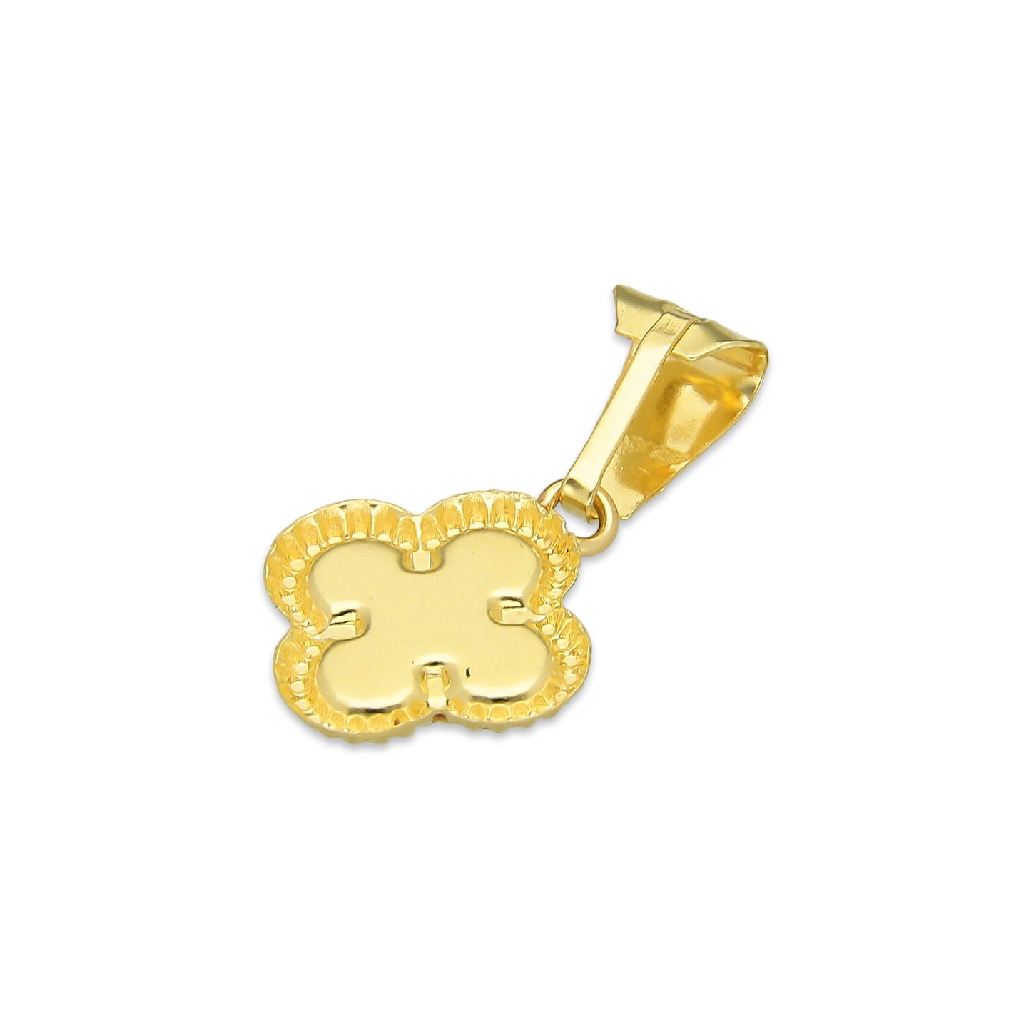 MR10DJ201 Dije Oro Sólido 10K EM Trébol Esmaltado Rojo 1 cm x 1.9 cm