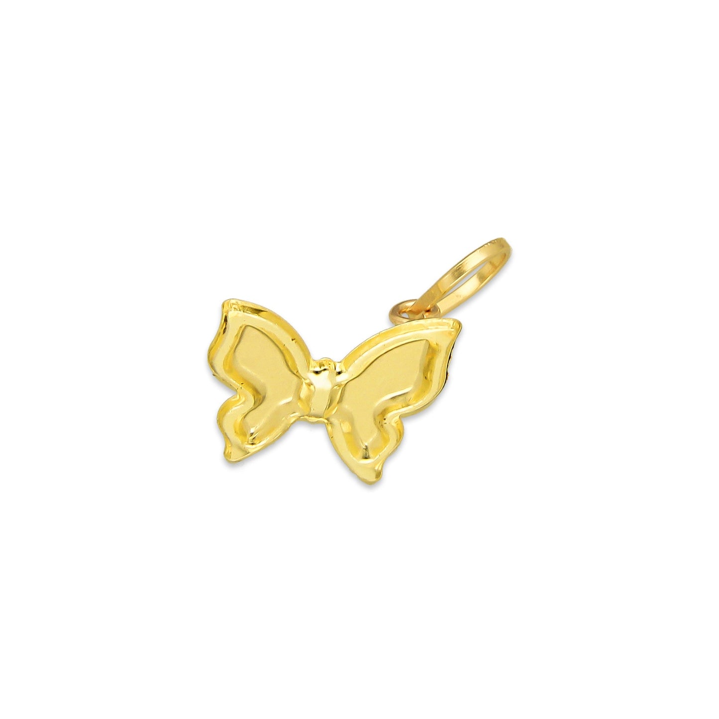 MR10DJ207 Dije Oro Sólido 10K EM Mariposa Cristalitos Morado 1 cm x 1.6 cm