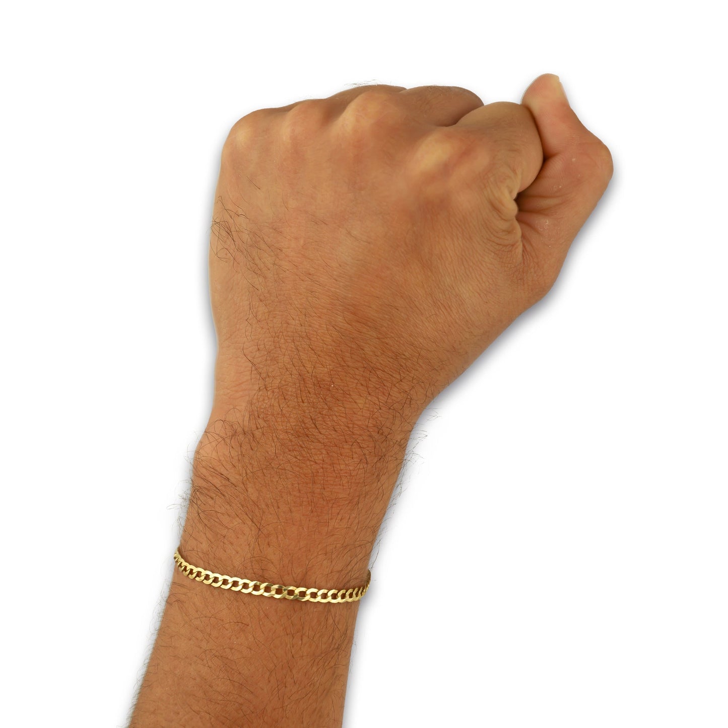 MR10PC046 Pulsera Para Caballero Oro Sólido 10K Mod Cubana Americana Lisa 3 mm x 21 cm