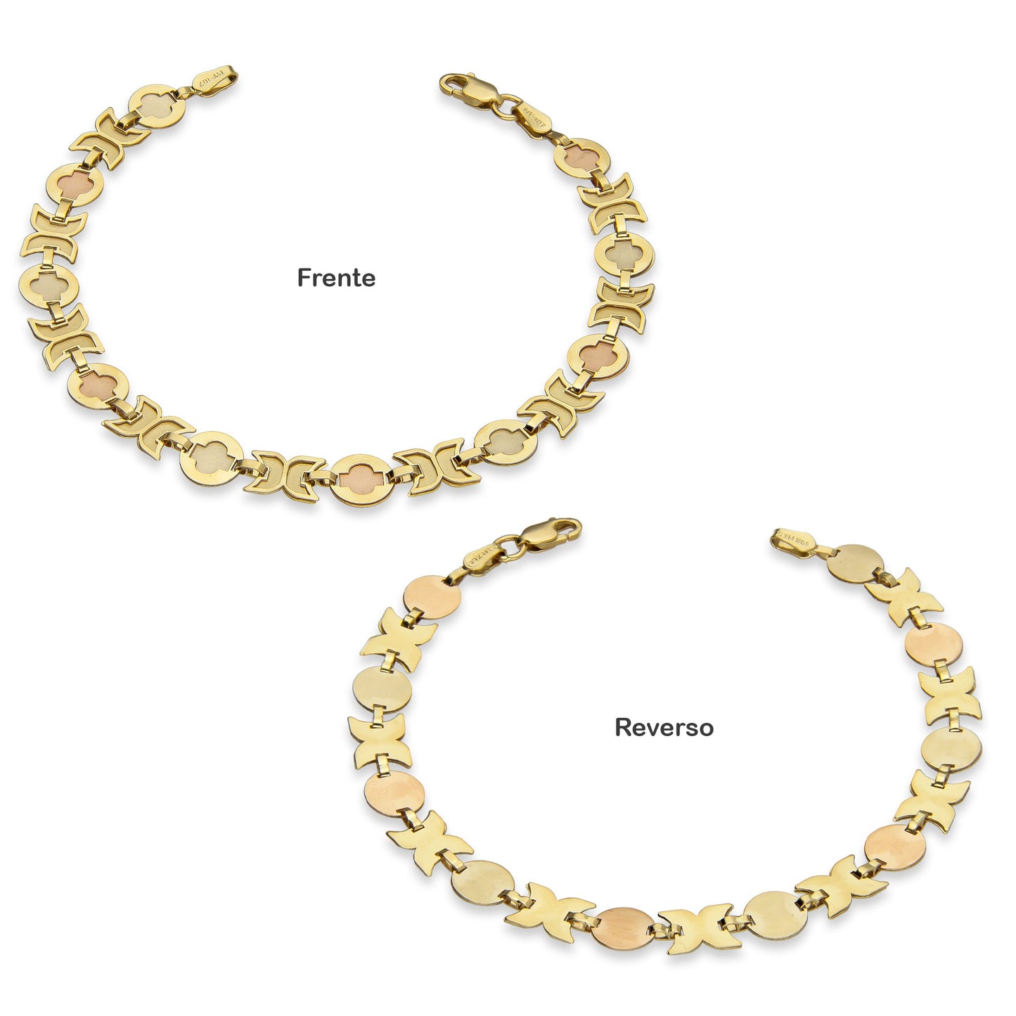 MR14PD003 Pulsera Dama Oro 14K Florentino OX 6 Mm x 18 Cm