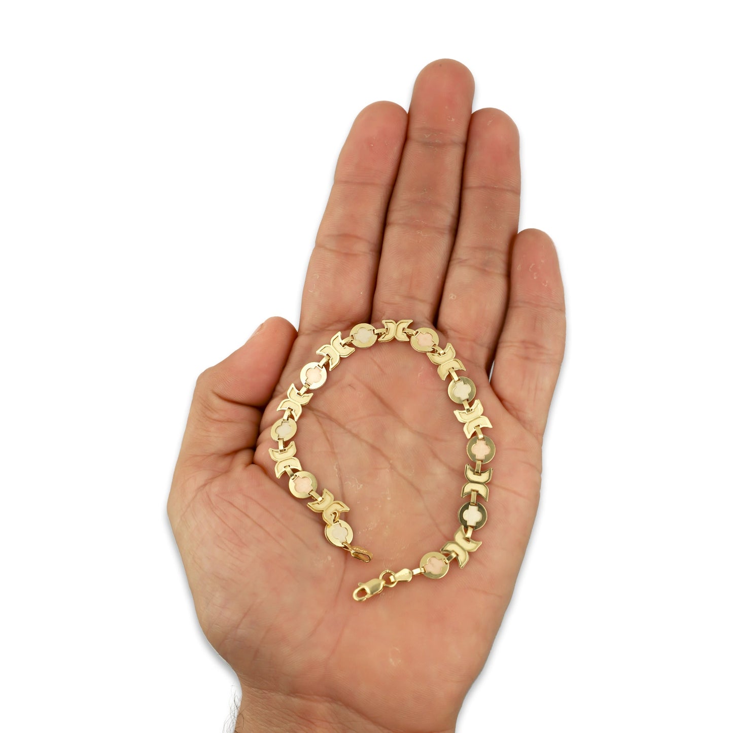 MR14PD003 Pulsera Dama Oro 14K Florentino OX 6 Mm x 18 Cm