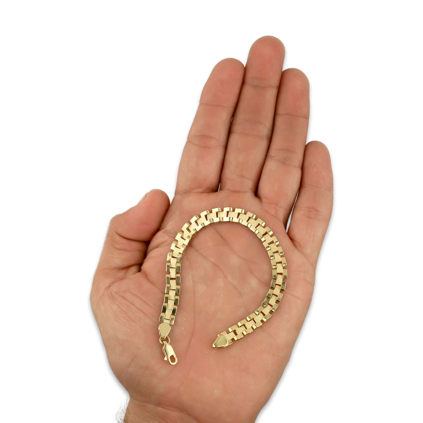 MR14PD013 Pulsera Dama Oro 14K Amarillo Rol Laso 6 Mm x 18 Cm