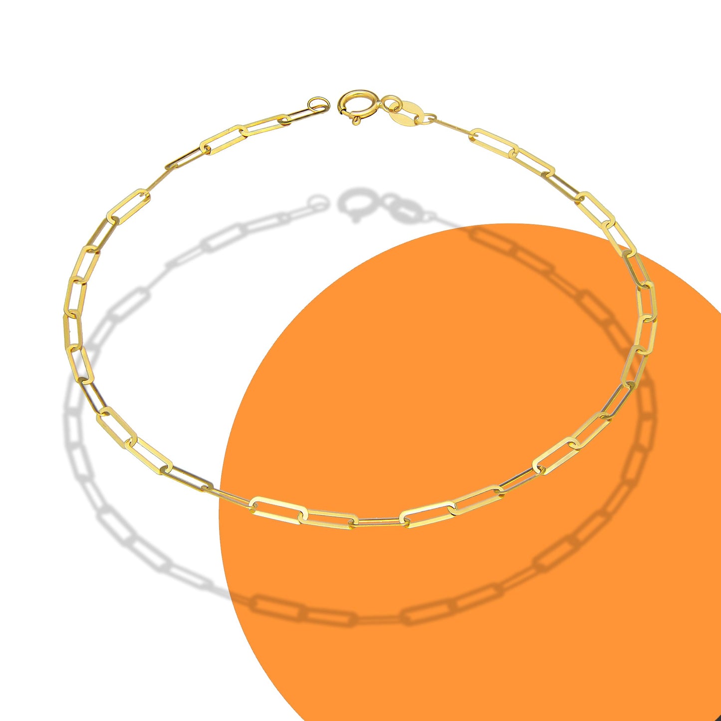 MR10PD133 Pulsera Dama Oro Sólido 10K EMF10 Modelo Clip Largo 2 mm x 18 cm
