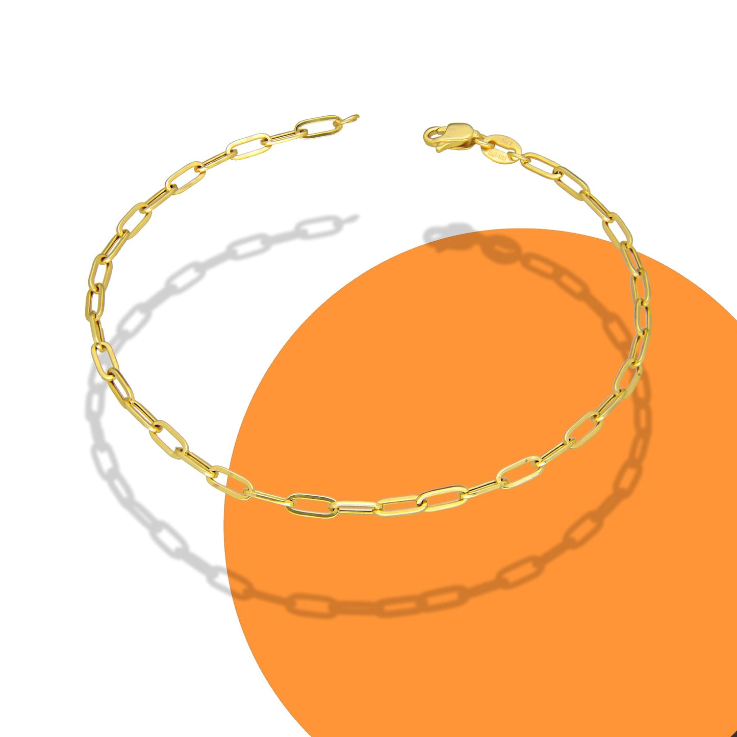 MR10PD135 Pulsera Dama Oro Sólido 10K EMF10 Modelo Clip 2 mm x 17.5 cm