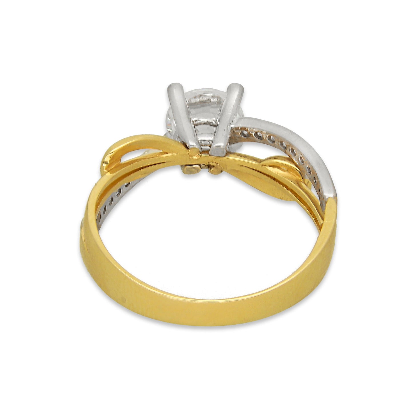 MR14AD029 Anillo Dama Solitario Oro Sólido 14K Modelo Ribbon 6 mm Zirconia Principal