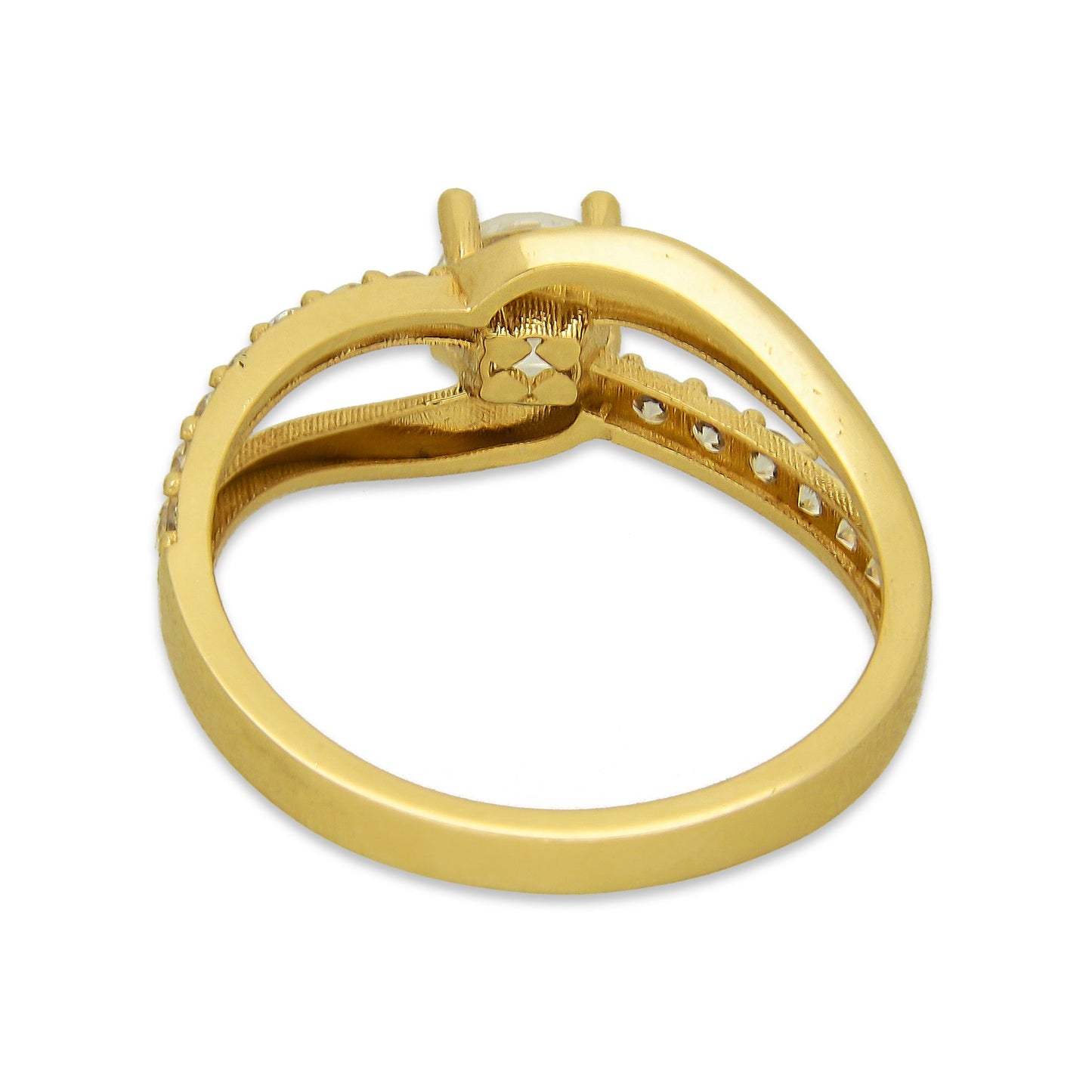 MR14AD030 Anillo Dama Solitario Oro Sólido 14K Modelo ADN Plano 5 mm Zirconia Principal
