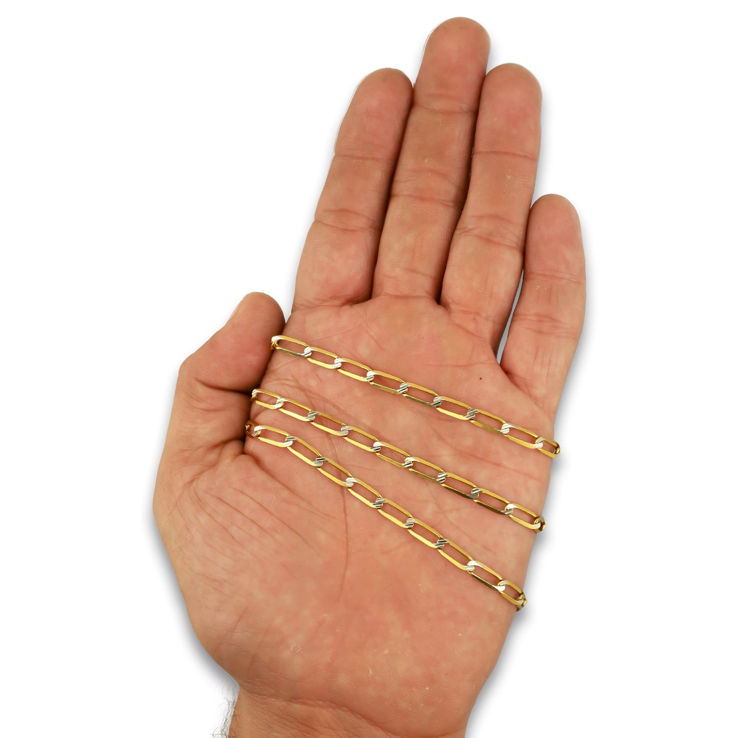 MR14CU046-60 Cadena Oro Sólido 14K EMC14 Modelo Ojillo Diamantada 0X1 4 mm x 60 cm