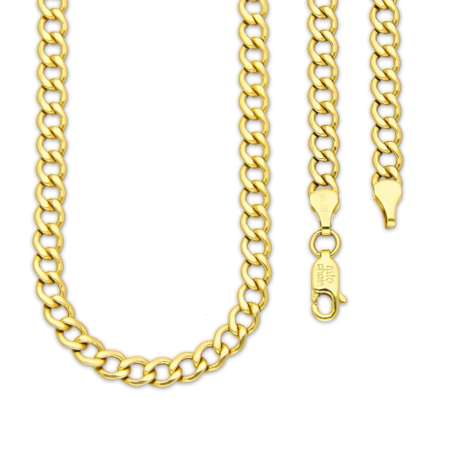 MR14CU051-60 Cadena Oro Sólido 14K EMF14 Modelo Fígaro 1x0 Lisa 4 mm x 60 cm