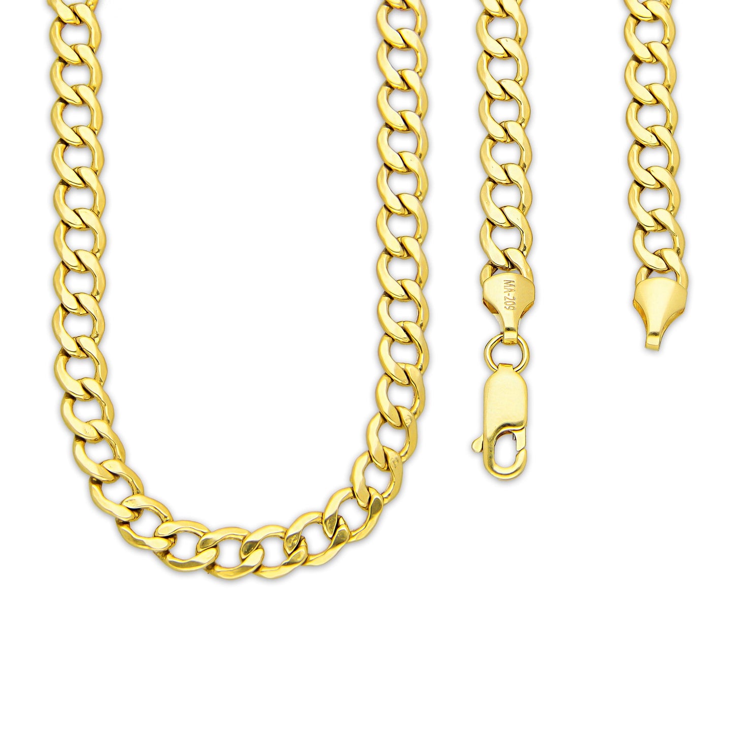 MR14CU052-60 Cadena Oro Sólido 14K EMF14 Modelo Fígaro 1x0 Lisa 5 mm x 60 cm