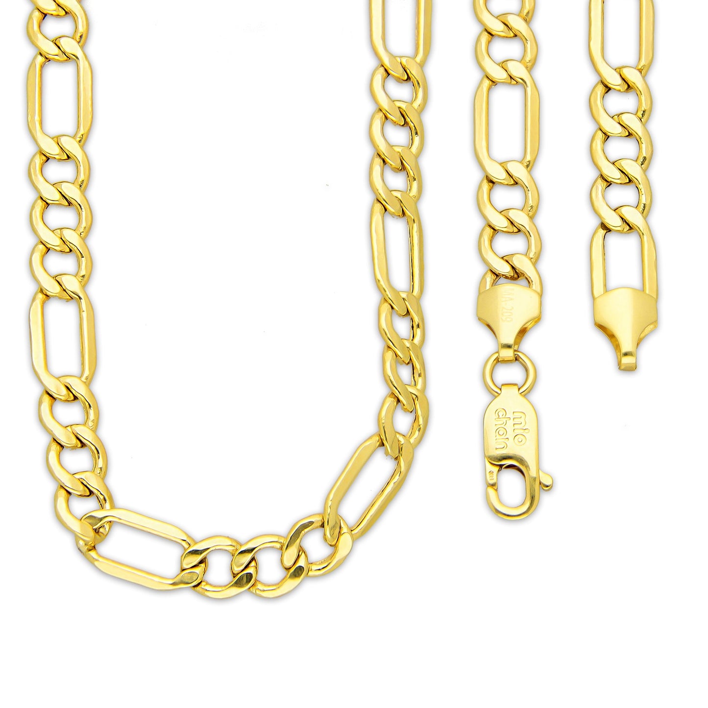 MR14CU053-60 Cadena Oro Sólido 14K EMF14 Modelo Fígaro 3*1 Lisa 6 mm x 60 cm