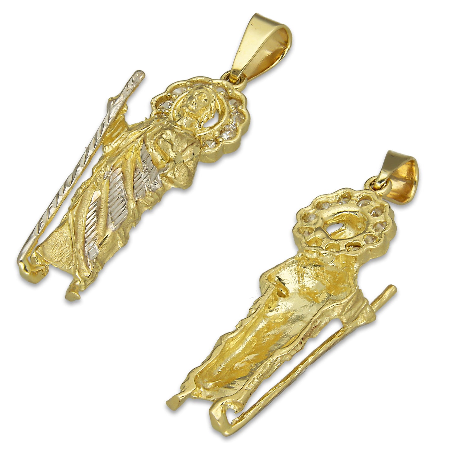 MR14DJ030 Dije Oro Sólido 14K San Judas Cuerpo Completo 1.1 x 3.8 cm