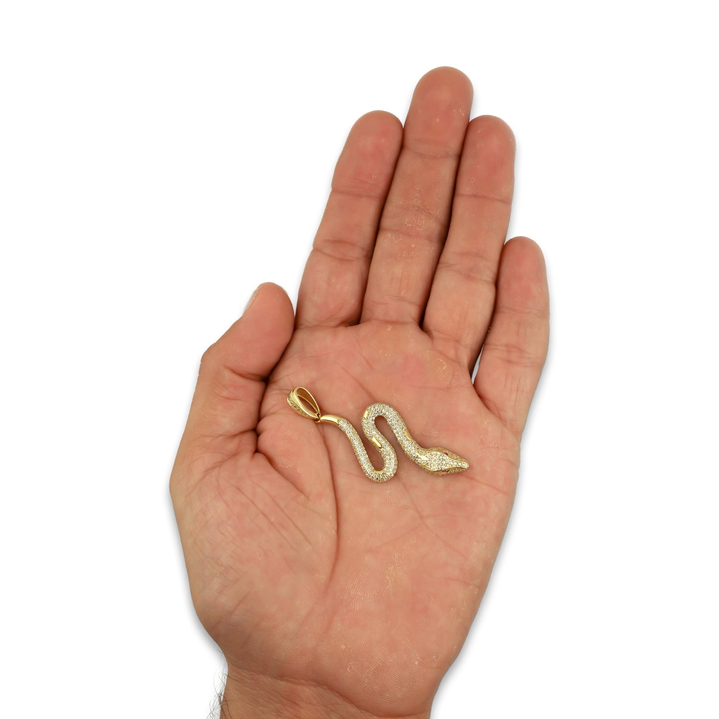 MR14DJ052 Dije Oro Sólido 14K Serpiente con Zirconias 2 cm x 5.1 cm