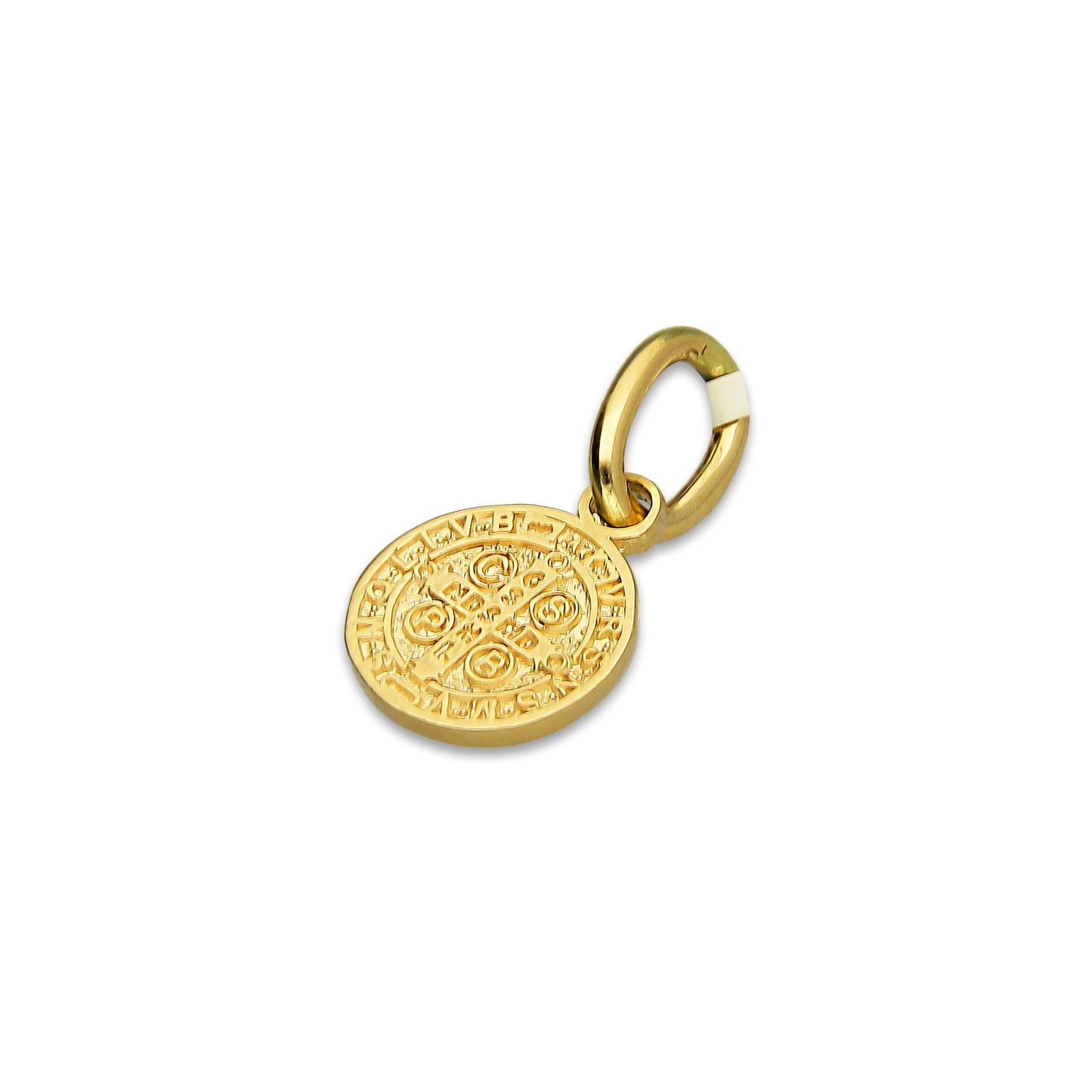 MR14DJ110 Dije Oro Sólido 14K EM Mod Medalla de San Benito Doble Vista Diámetro .45 cm
