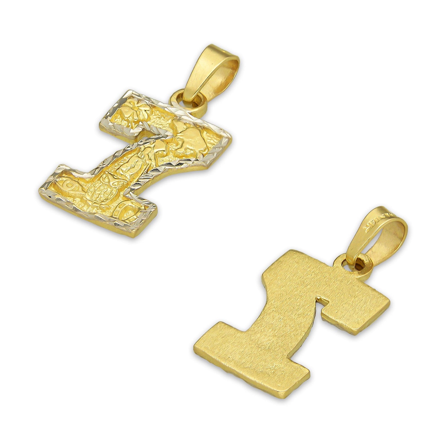 MR14DJ162 Dije Oro Sólido 14K Número 7 de la Suerte 1.1 cm x 2.3 cm