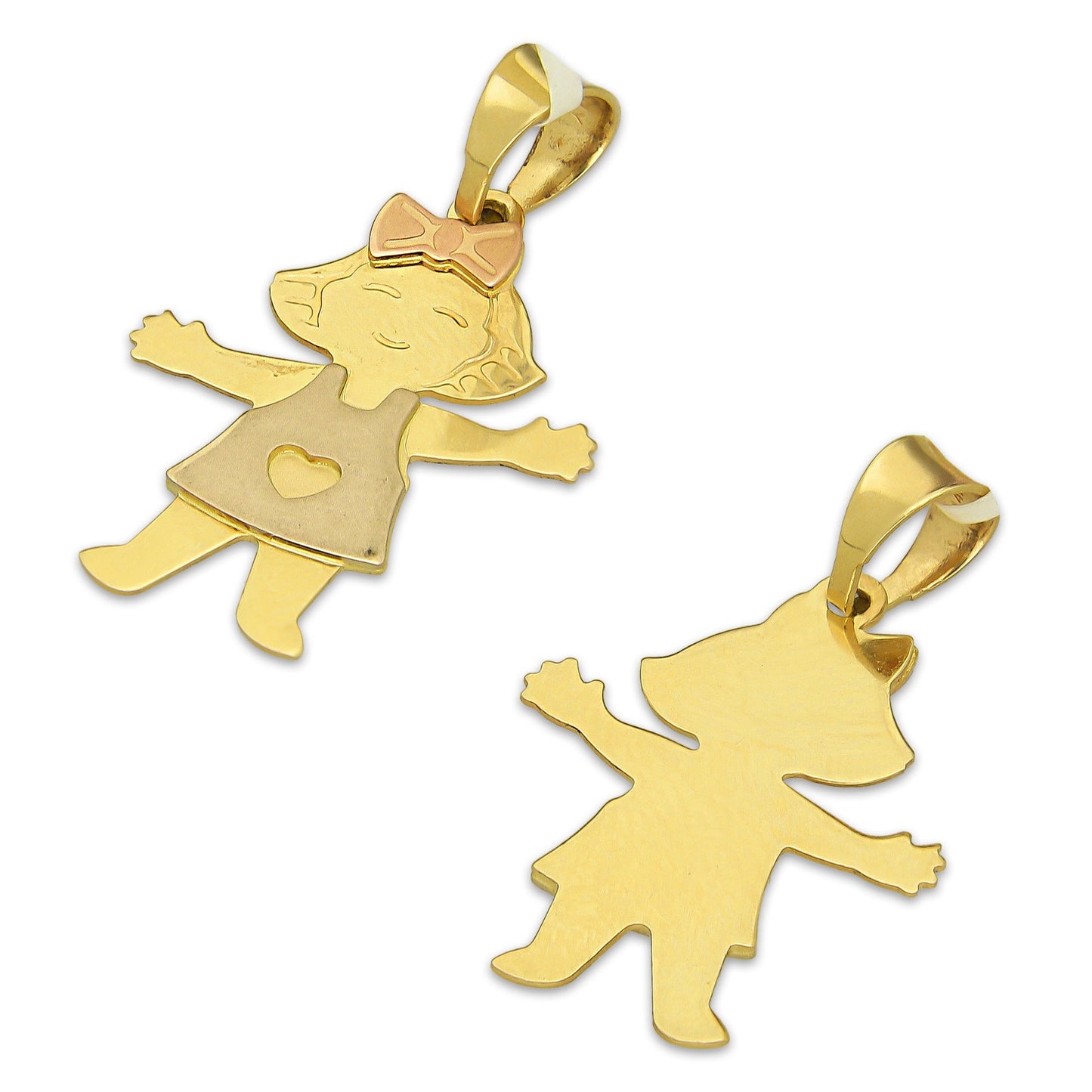 MR14DJ183 Dije Oro Sólido 14K EM Niña 1.6 cm x 2.6 cm