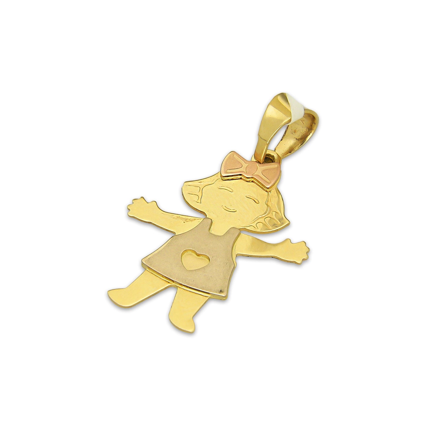 MR14DJ183 Dije Oro Sólido 14K EM Niña 1.6 cm x 2.6 cm