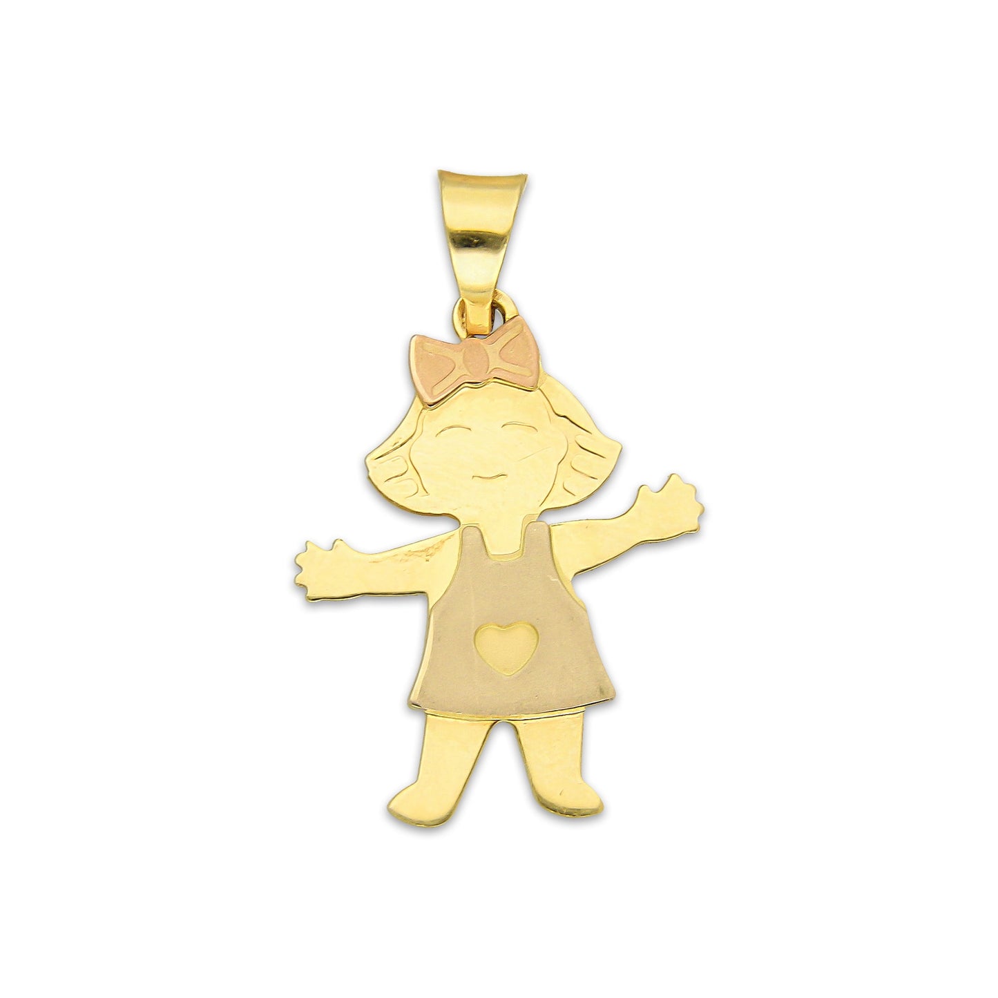 MR14DJ183 Dije Oro Sólido 14K EM Niña 1.6 cm x 2.6 cm