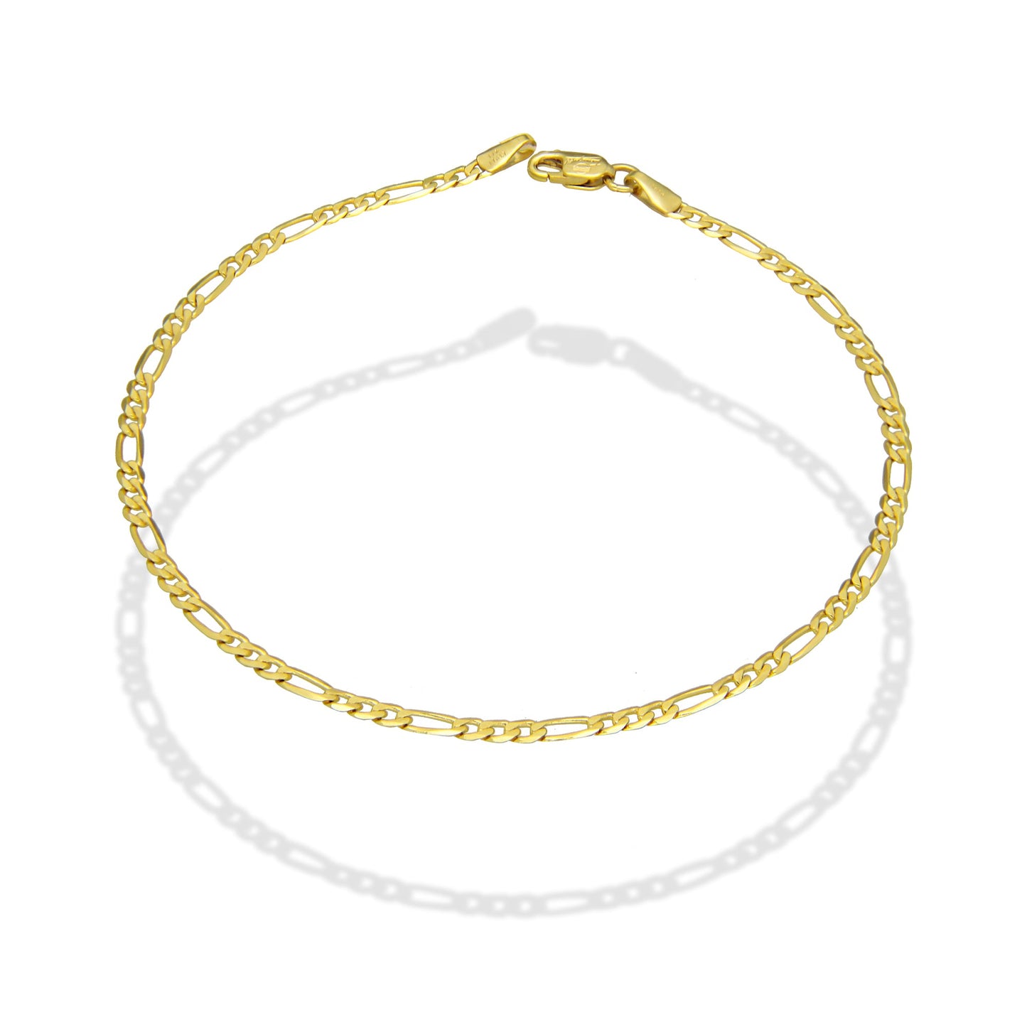 MR14PC028 Pulsera Para Caballero Oro Sólido 14K EMC14 Modelo Fígaro 3*1 Lisa 2.5 mm x 21 cm